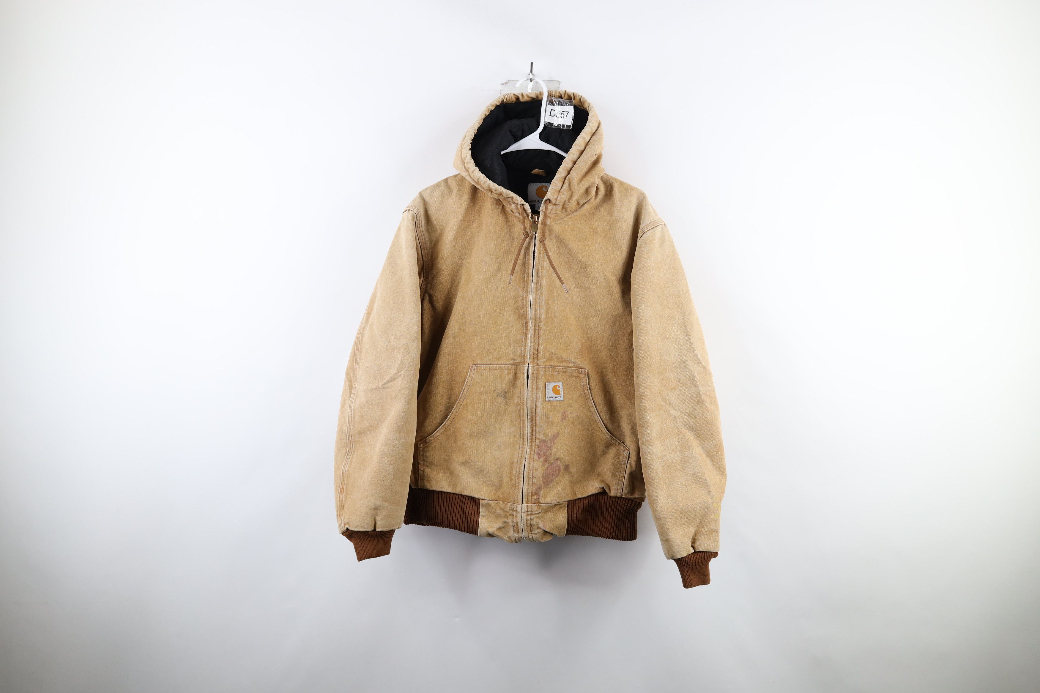 image of Carhartt Hooded Full Zip Jacket Duck Brown Usa, Men's (Size Small)