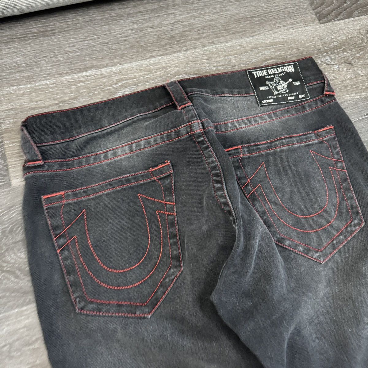 StraightFaded × True Religion × Vintage Crazy Vintage y2k True Religion faded black baggy jeans Size US 34 / EU 50 - 3 Thumbnail