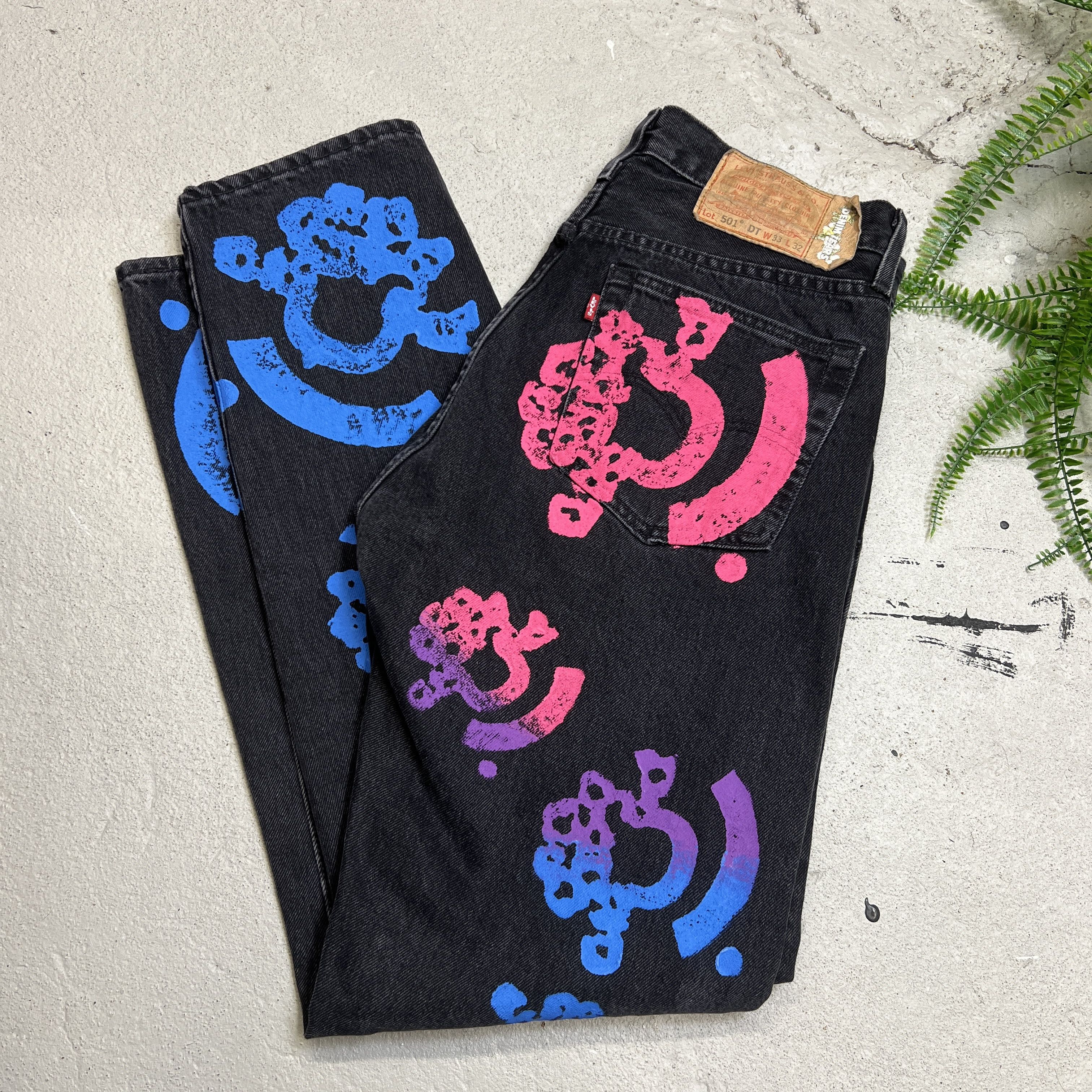 (B).Stroy × DENIM TEARS Denim Tears Bstroy Tears 501 Jean Size US 33 - 1 Thumbnail