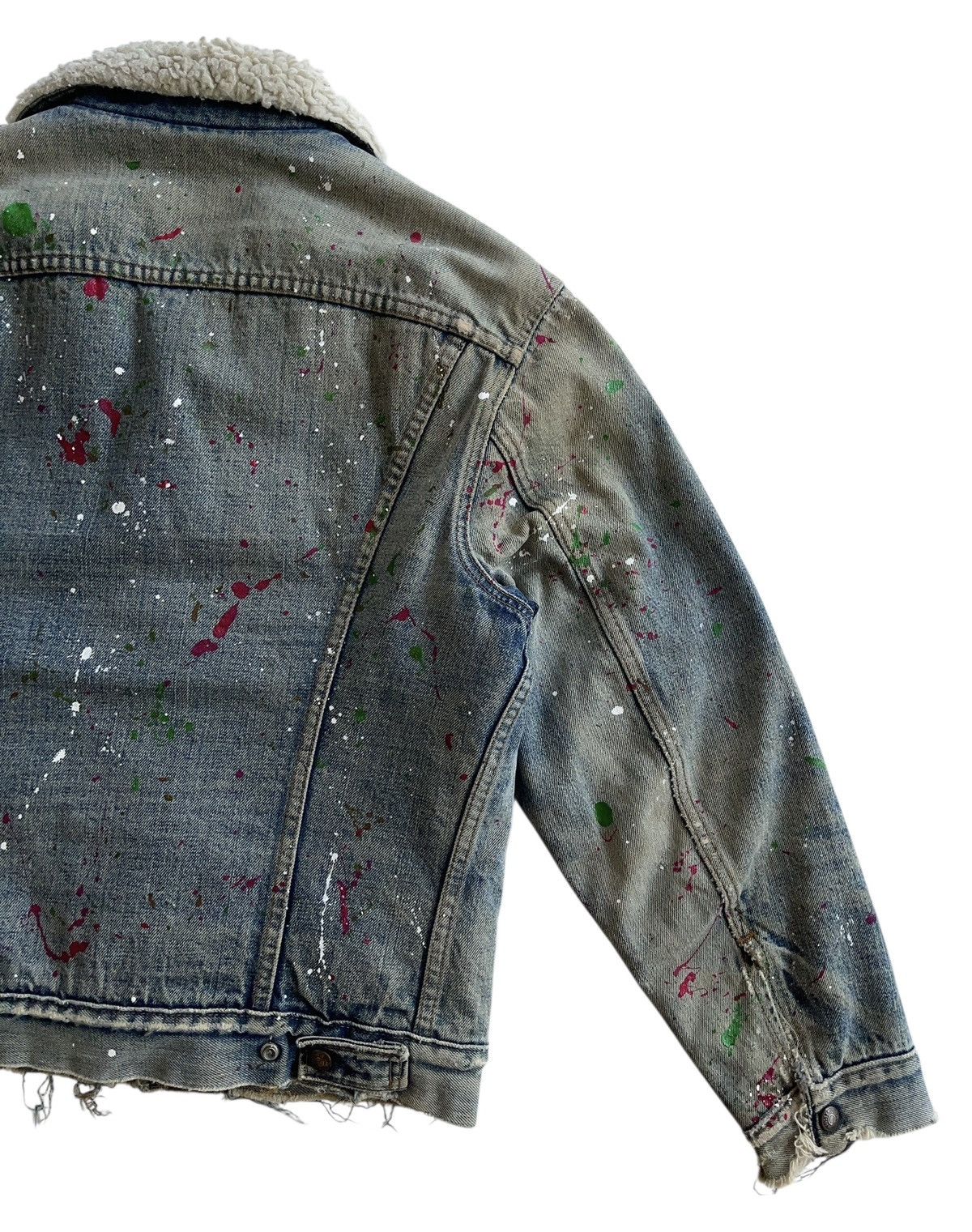 Levi's Vintage Clothing SICK❗️70s Levis Sherpa Paint Splatter Trucker Denim Jacket Size US S / EU 44-46 / 1 - 11 Thumbnail
