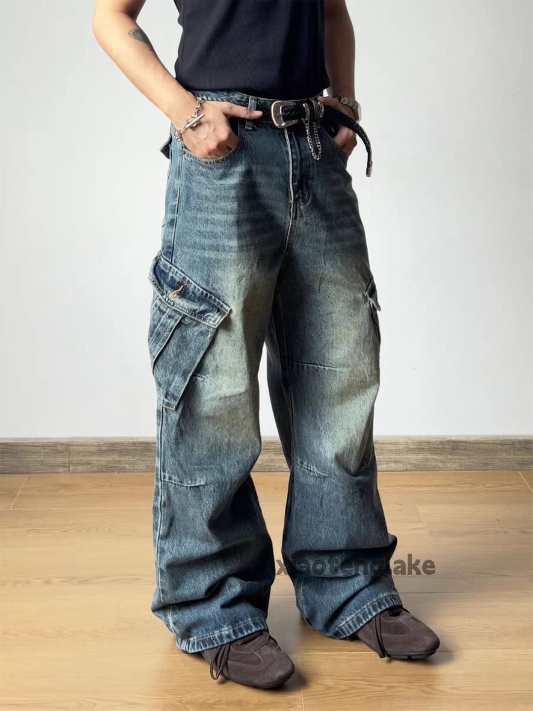Jean xz utility vintage loose baggy skate hiphop cargo jeans Size US 28 / EU 44 - 8 Thumbnail