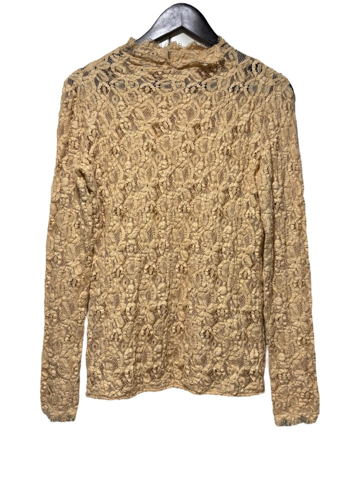 Helmut Lang HELMUT LANG High Neck Stretch Nude Lace Top Women Size /L Size L / US 10 / IT 46 - 11 Thumbnail
