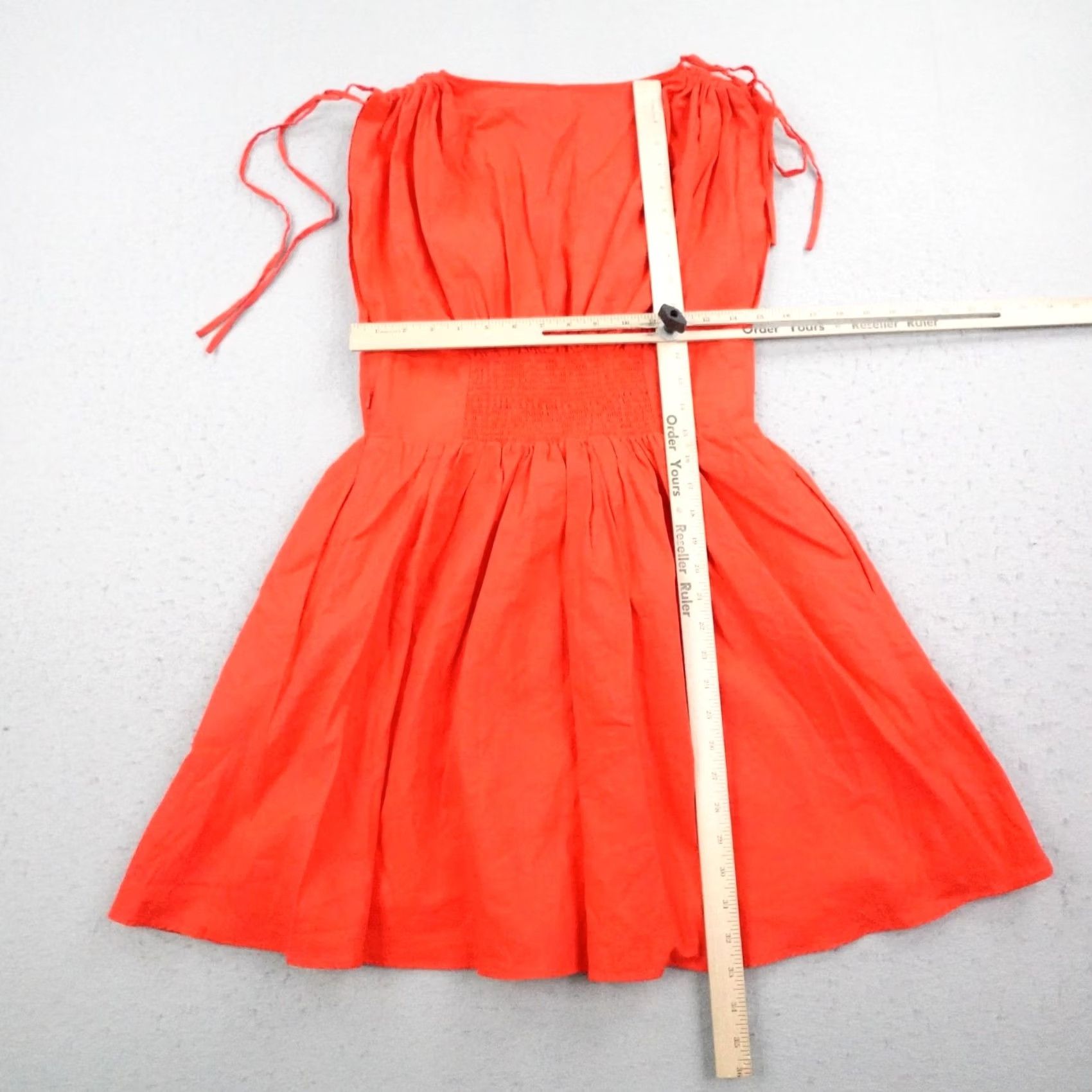 Free People Free People Dress Womens Small Orange Roll The Dice Mini Fit Flare Linen Blend Day Summer Casual Sundress Womens Size S / US 4 / IT 40 - 5 Thumbnail