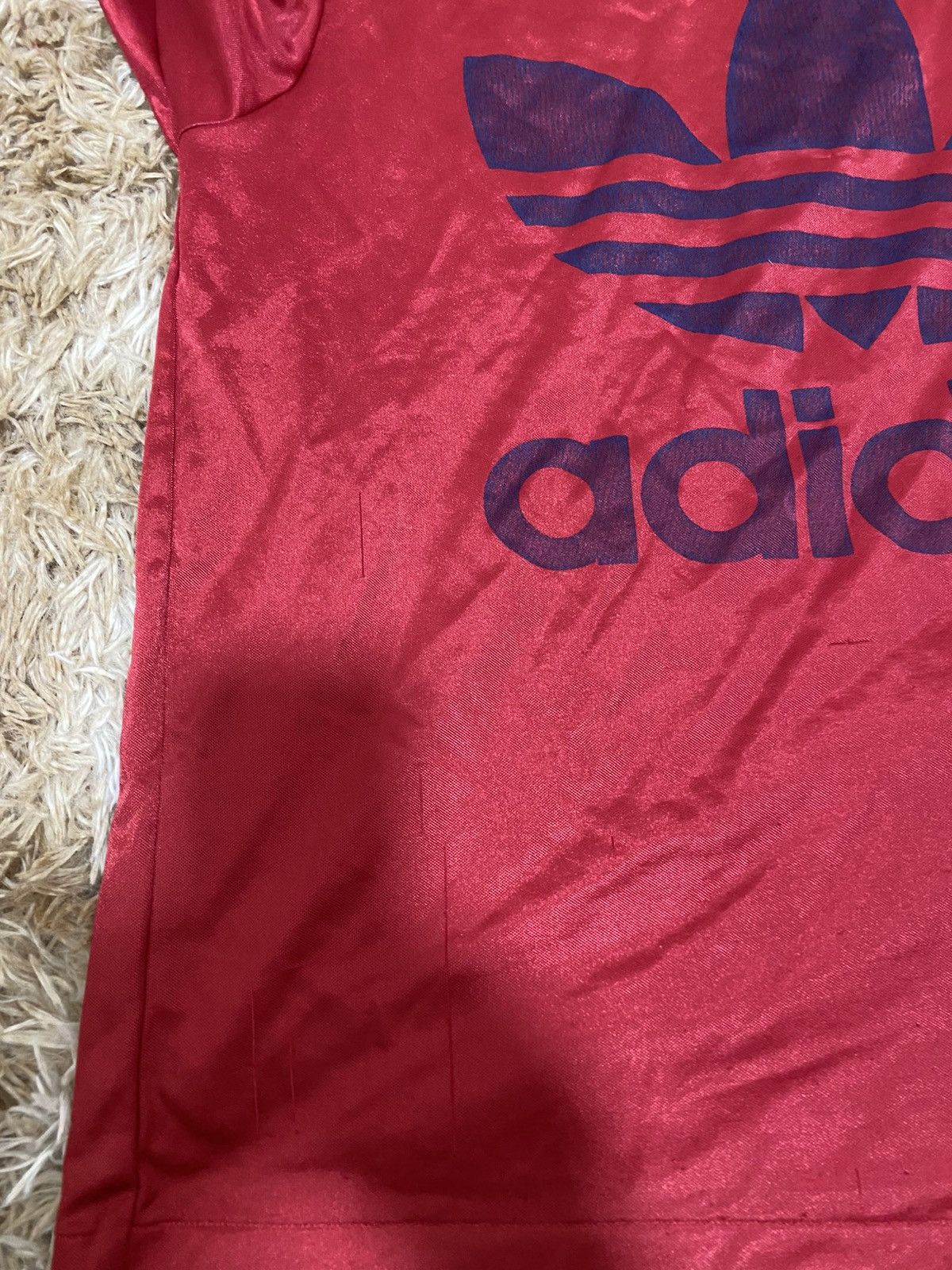 Adidas Vintage Adidas Big Trefoil Jersey Red – Made in Japan Size US L / EU 52-54 / 3 - 5 Thumbnail