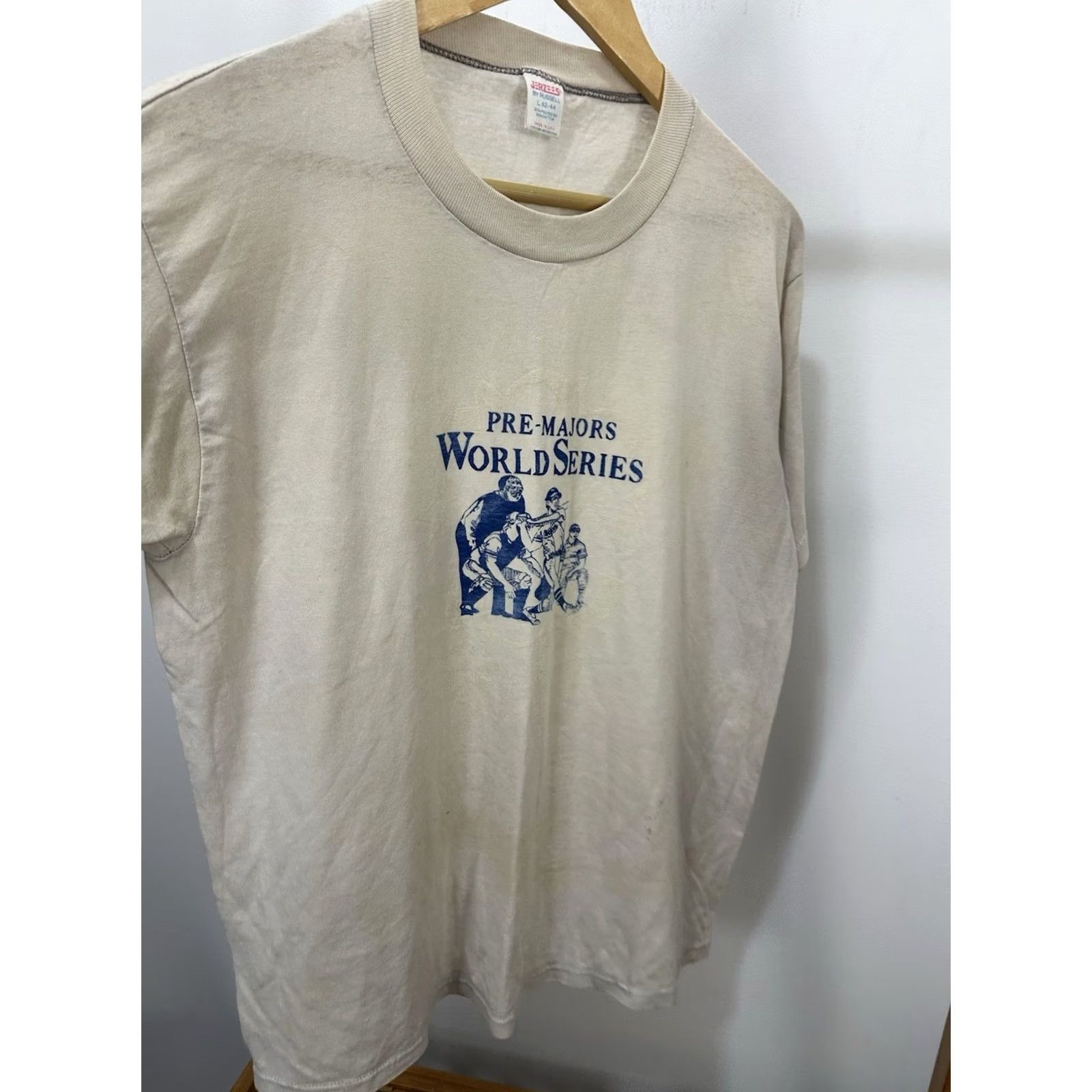 Jerzees VTG 80s Pre-Majors World Series Baseball Paper Thin Worn Burnout T-Shirt L Nike Shirt Mens Crewneck Crewneck? Size US L / EU 52-54 / 3 - 4 Thumbnail
