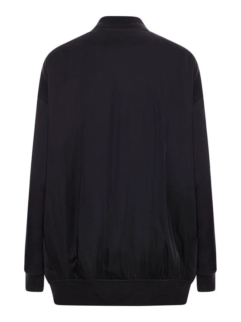 Rick Owens Rick Owens Black Washed Charmeuse Flight Jacket New Size ONE SIZE - 2 Thumbnail