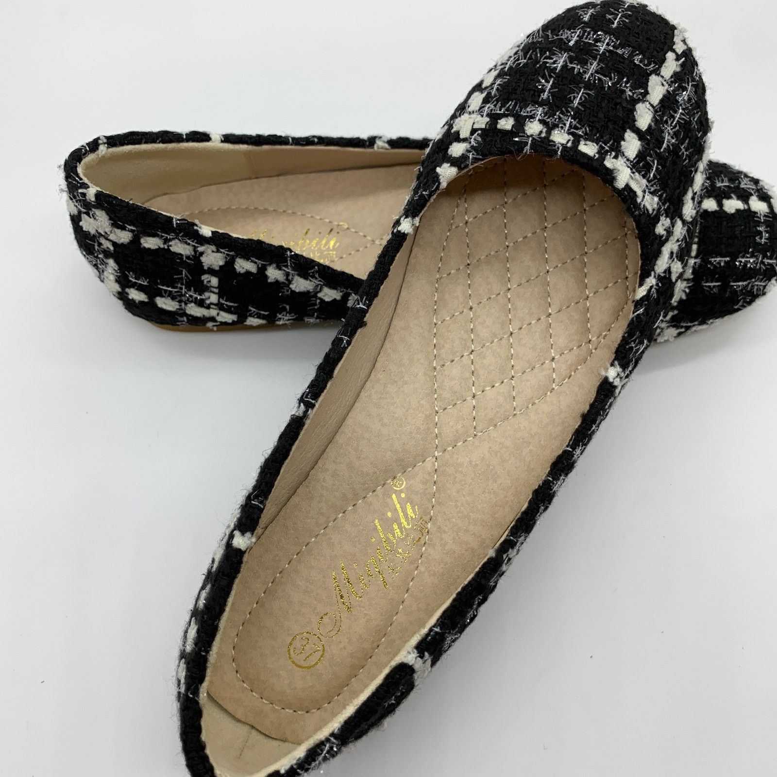 Other Black Tweed Flat Size 6.5 US Slip On Closed Toe Size US 6.5 / IT 36.5 - 3 Thumbnail