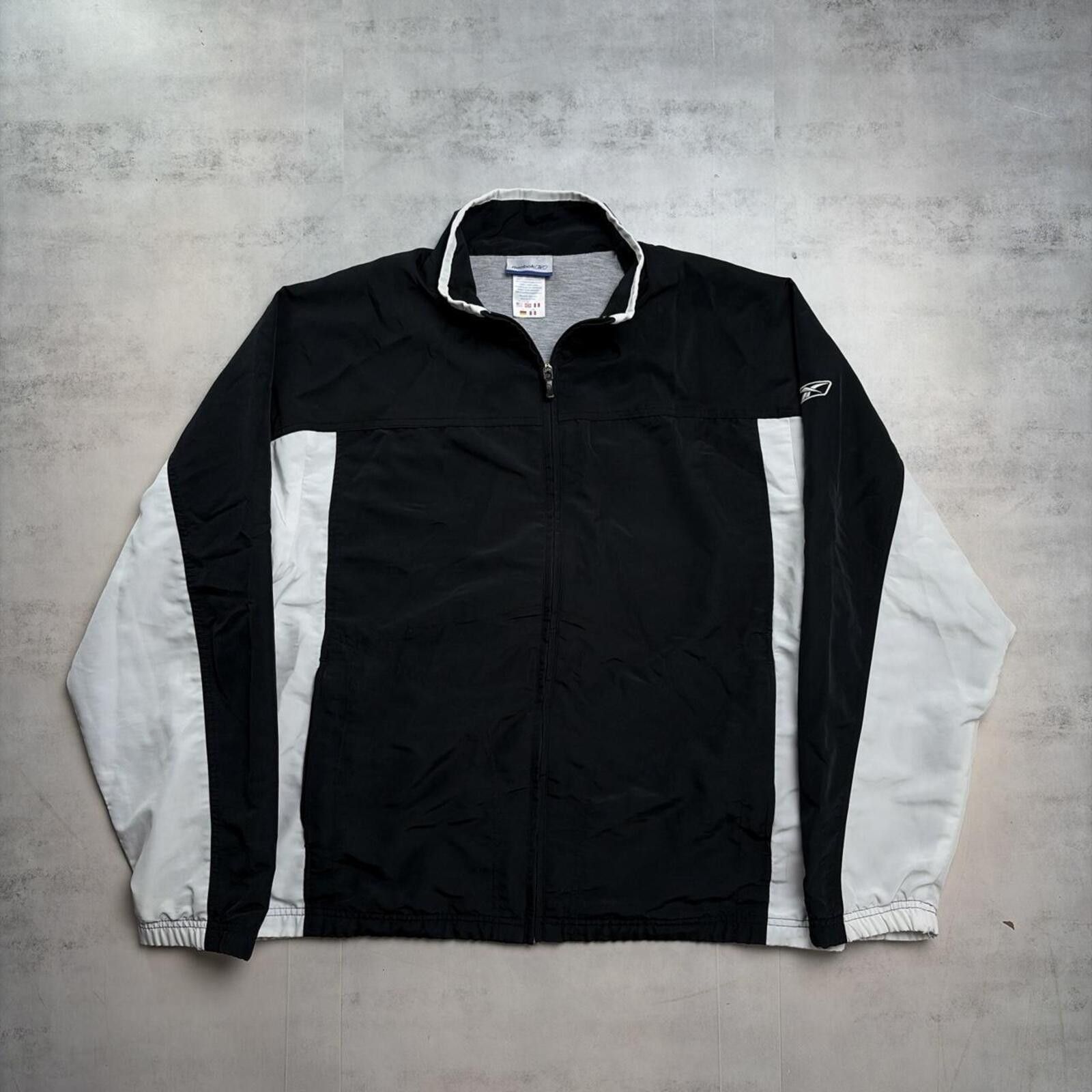 Reebok Y2K Black Reebok Fleece Lined Striped Windbreaker Jacket Size US M / EU 48-50 / 2 - 1 Thumbnail
