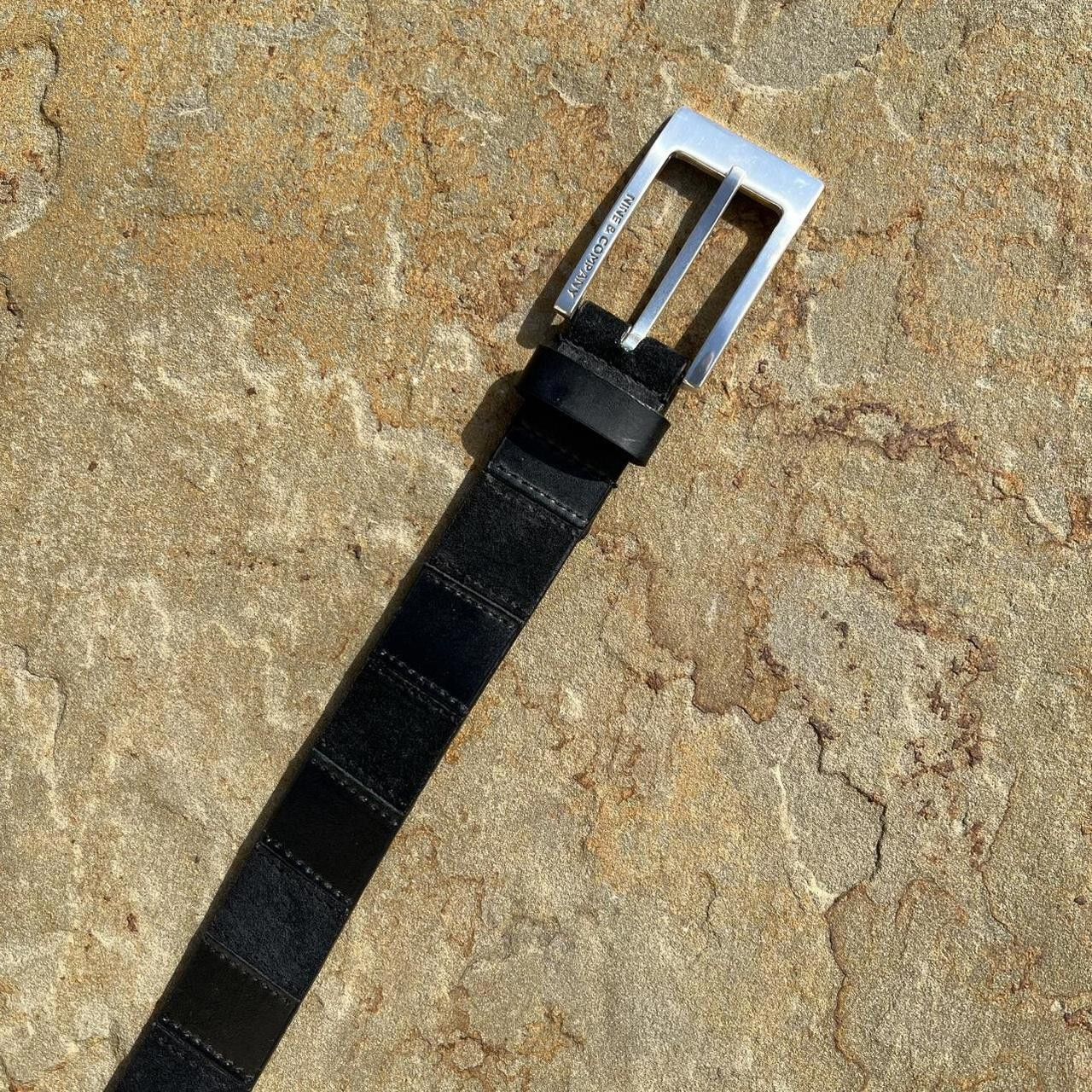 Vintage Neo-Vintage Y2K Black Leather + Suede Belt Size ONE SIZE - 3 Thumbnail