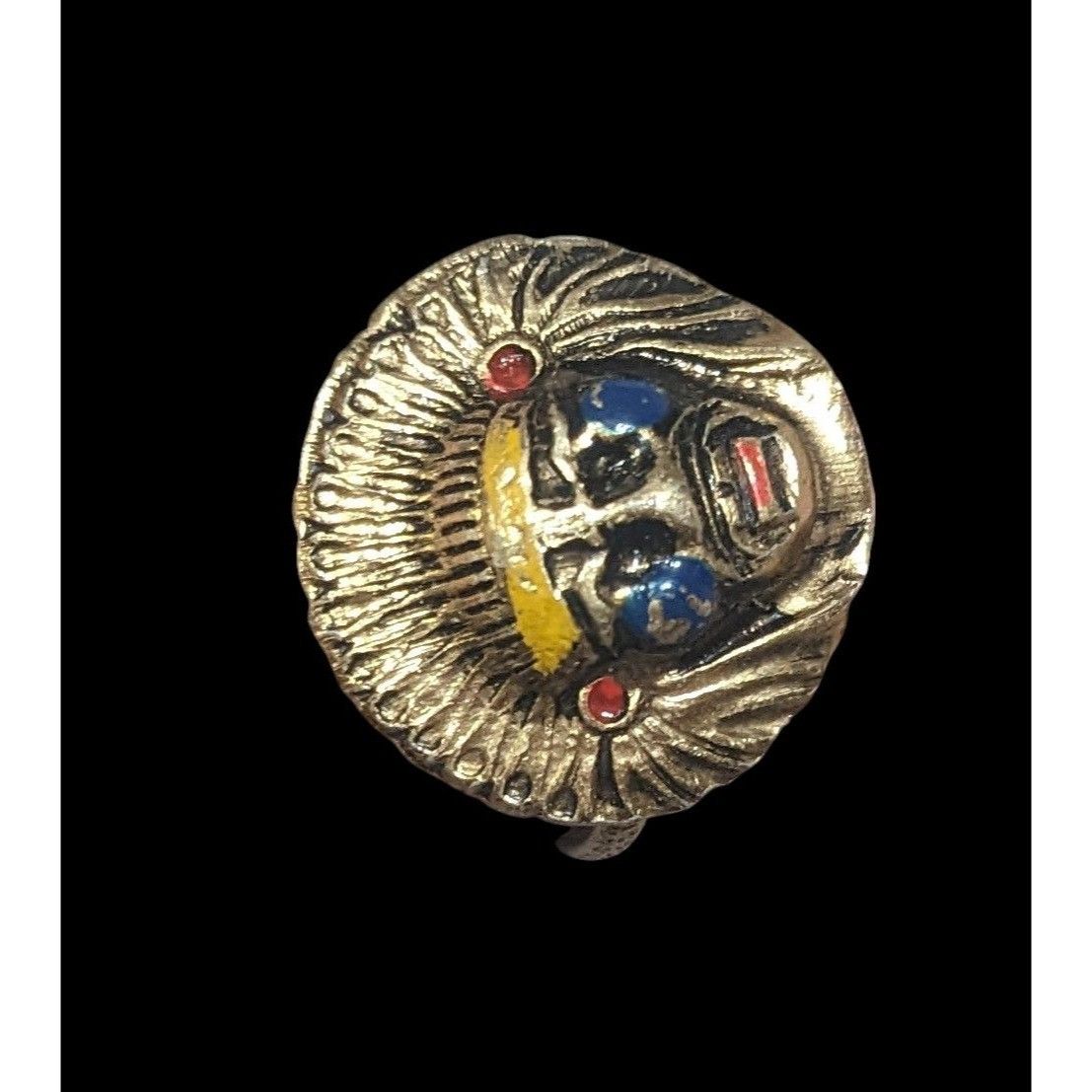 Other Vintage 50s Native Chief Shaped Adjustable Fashion Ring Size Size ONE SIZE - 6 Thumbnail