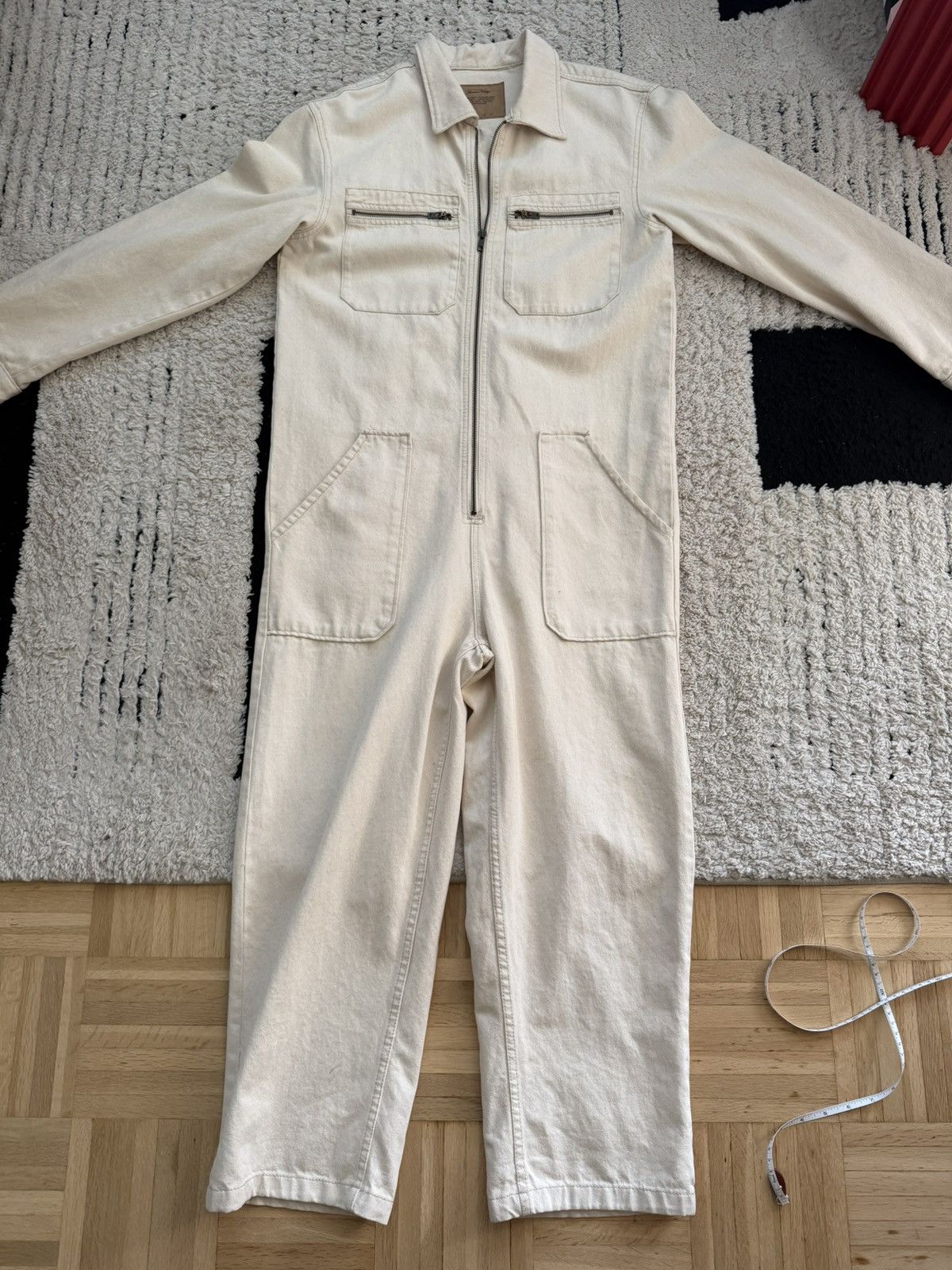 Other American Vintage Cream Denim Coveralls Jumpsuit SZ SMALL Size US 30 / EU 46 - 4 Thumbnail