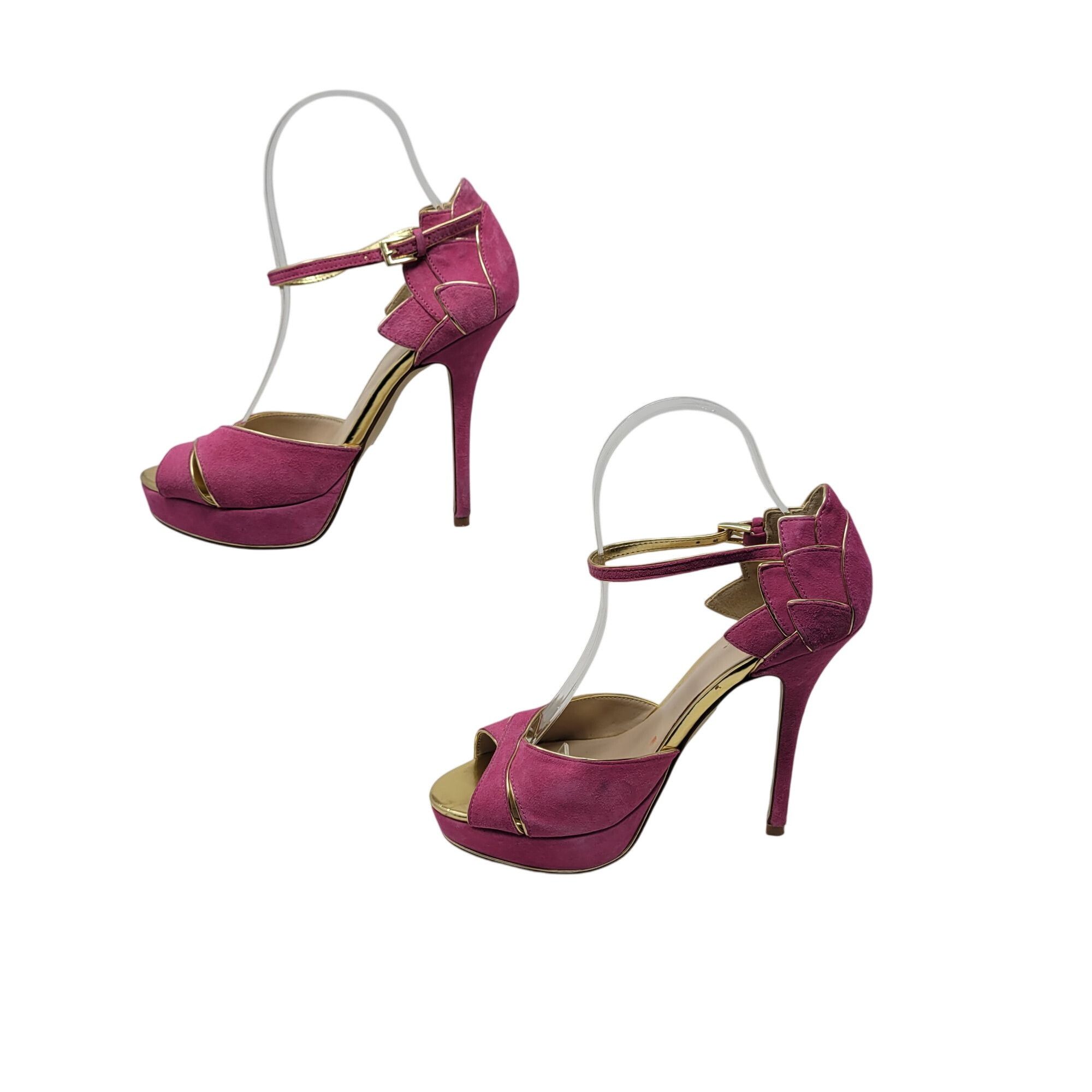 Designer Truth Or Dare Madonna Pink Suede Leather Stiletto Heels 7 Fa Size US 7 / IT 37 - 7 Thumbnail