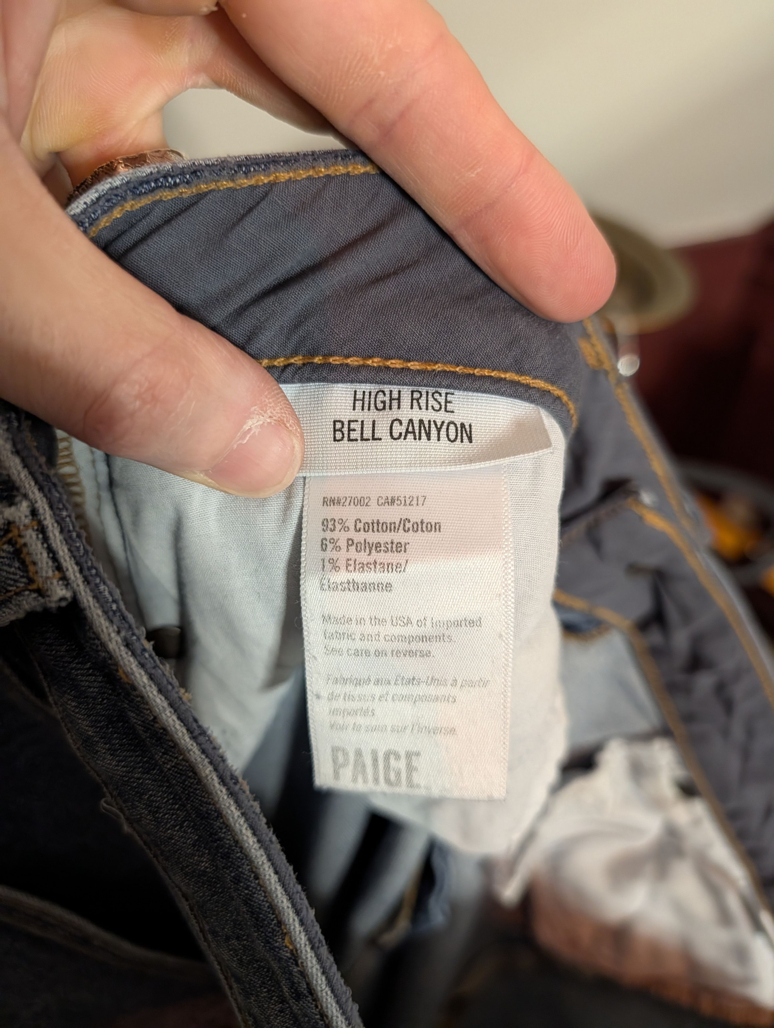 Paige FLARED distressed Bell Canyon made in USA jeans Size US 31 - 11 Thumbnail