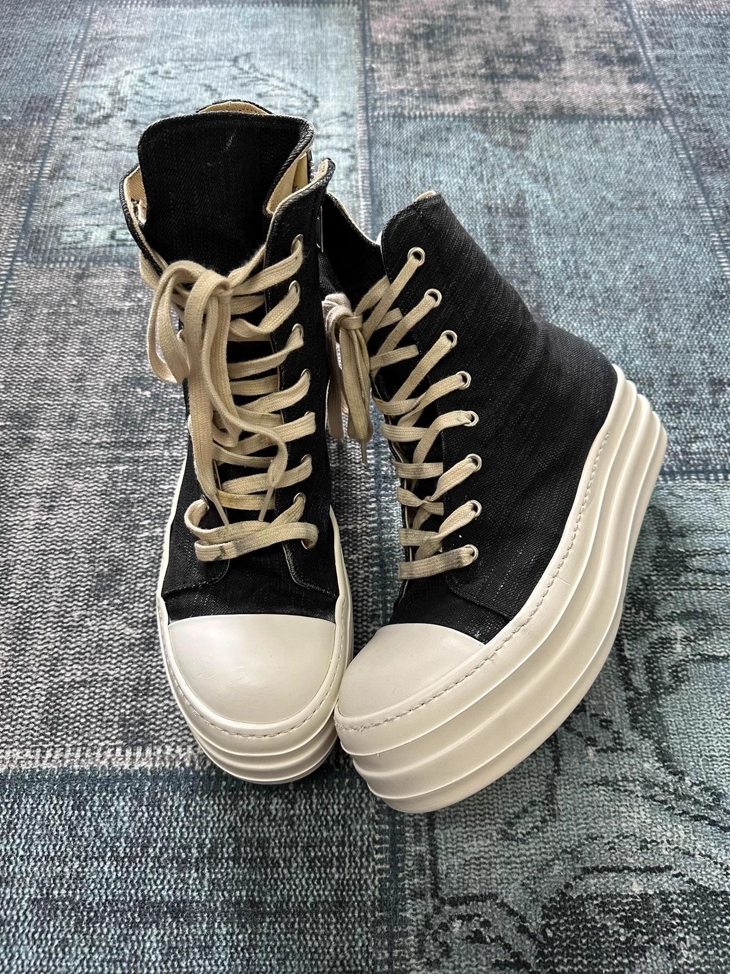 Rick Owens Rick Owens Waxed Double Layer Platform Converse 42 Size US 9 / EU 42 - 1 Thumbnail