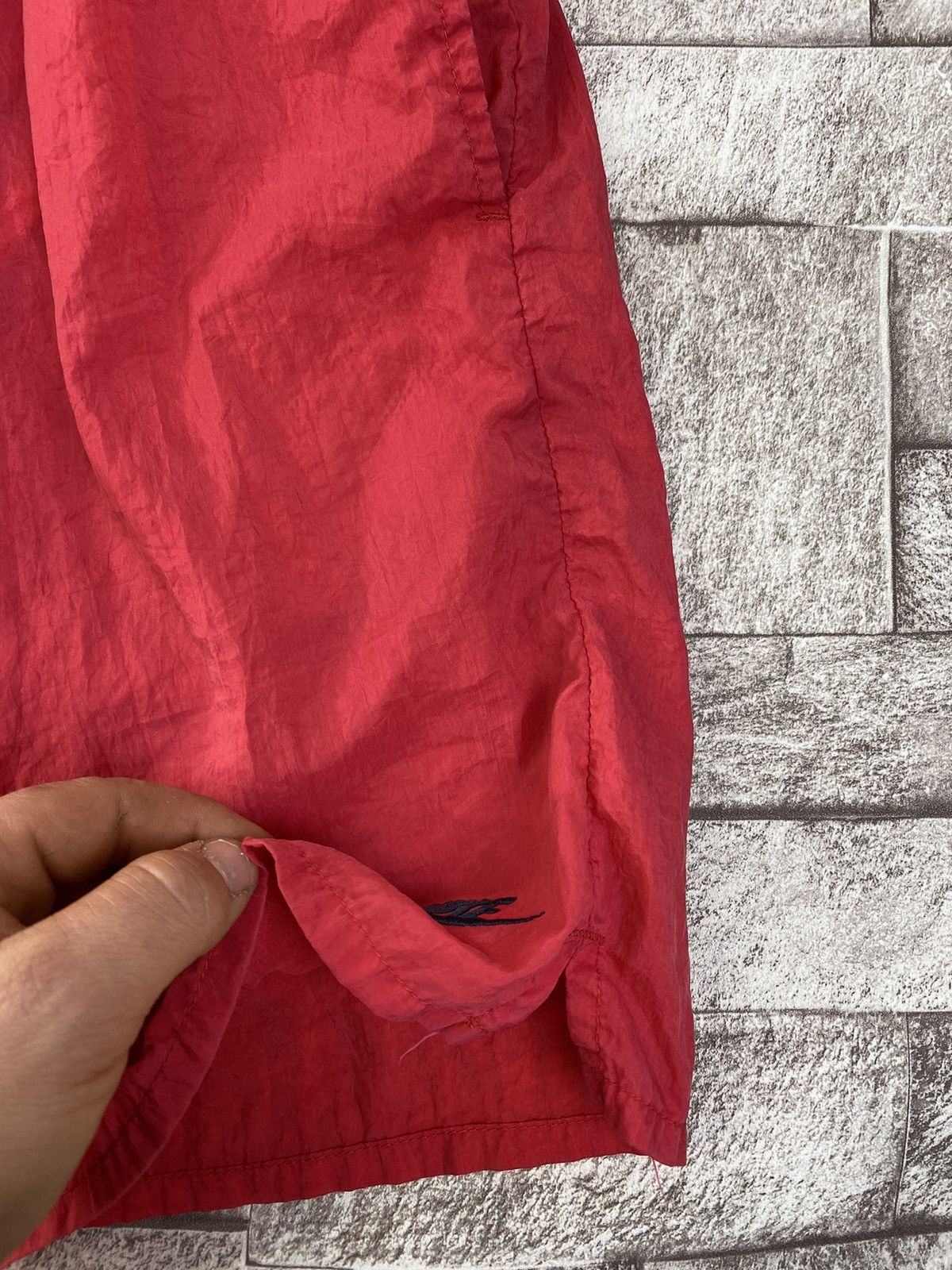 Nike × Vintage Vintage Nike Nylon Shorts 90s Big Logo Swoosh Men Red Size US 36 / EU 52 - 8 Thumbnail