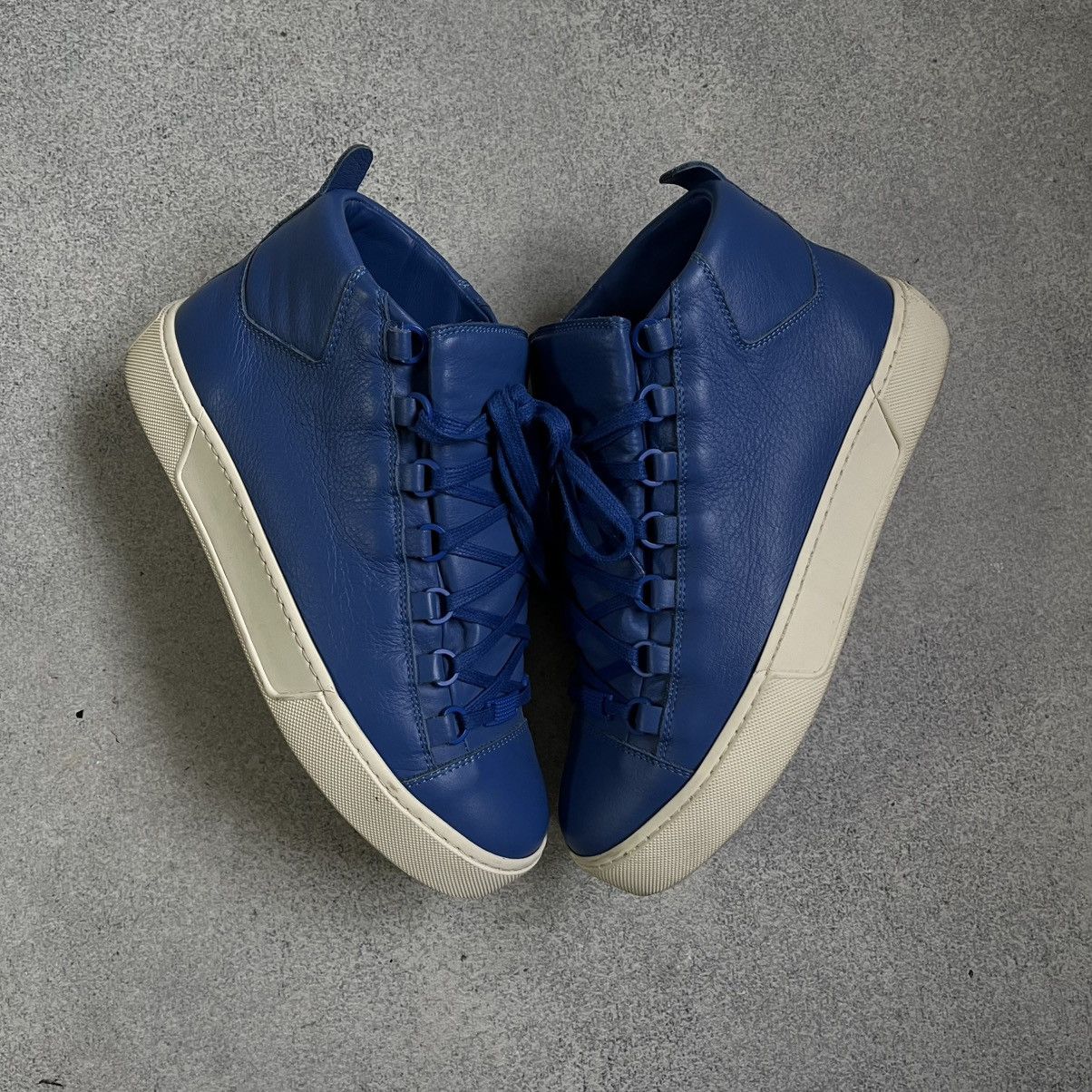Balenciaga Balenciaga Arena Navy Blue Leather 14 High Tops Lace Up Size US 9 / EU 42 - 5 Thumbnail