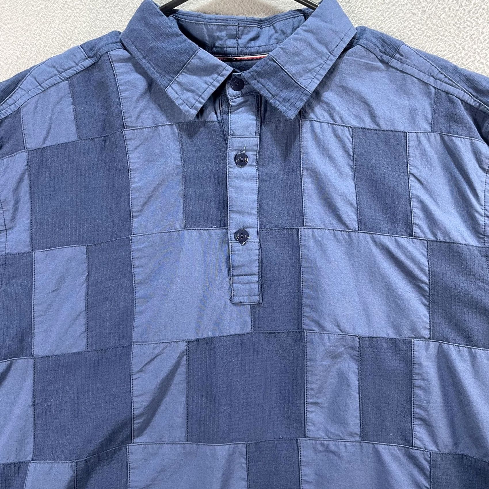 Tommy Hilfiger Tommy Hilfiger Shirt Mens XL Blue Patchwork Custom Fit Short Sleeve Casual Size US XL / EU 56 / 4 - 2 Thumbnail