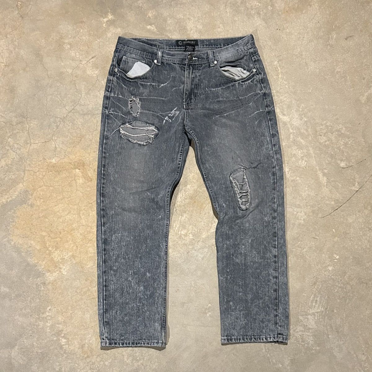 Akademiks × Southpole × Vintage Crazy Vintage Y2K Akademiks Distressed Repaired Baggy Jeans Size US 36 / EU 52 - 1 Thumbnail