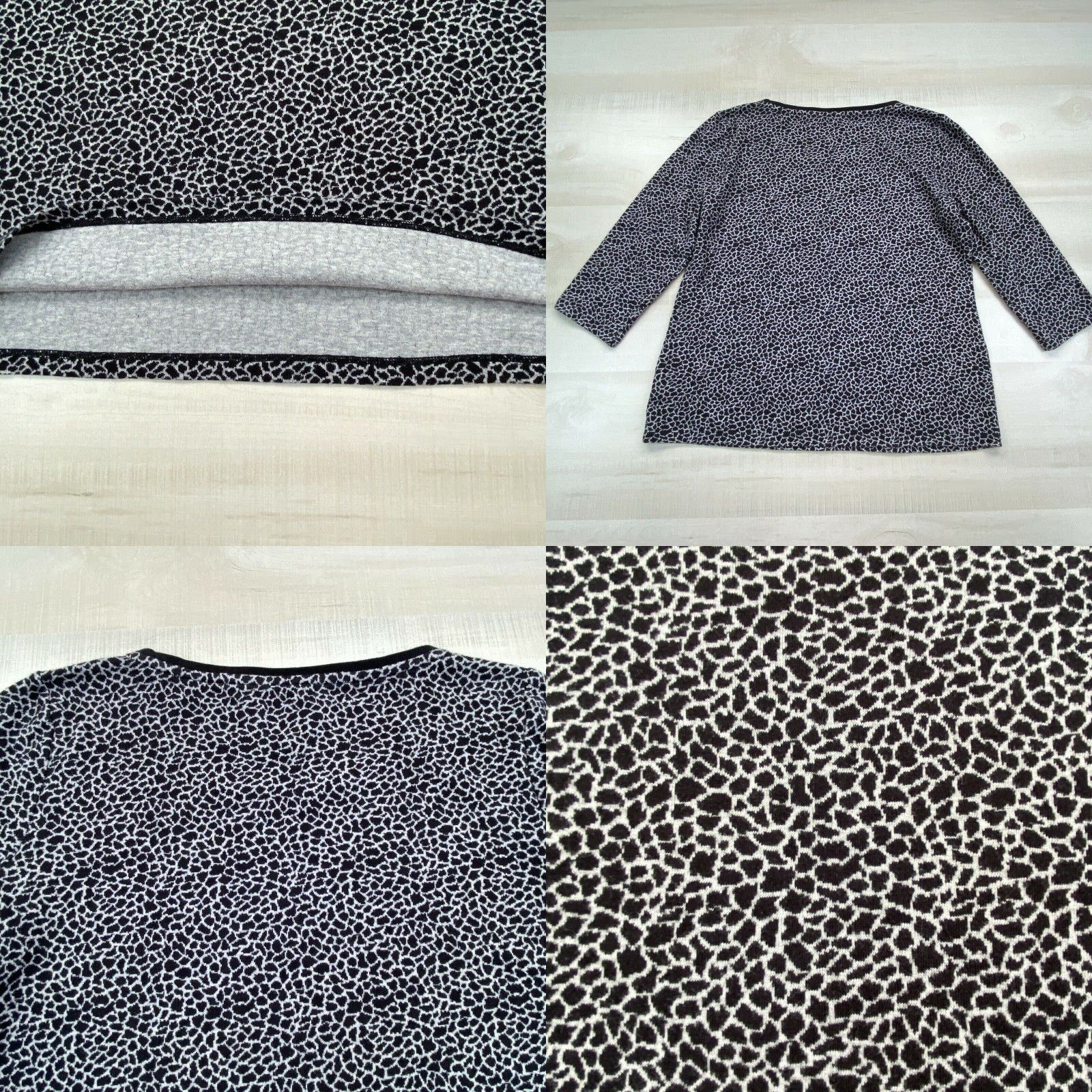 Talbots Talbots Womens Black White Giraffe Print Sweater Large 3/4 Sleeves Soft Ladies Size L / US 10 / IT 46 - 8 Thumbnail