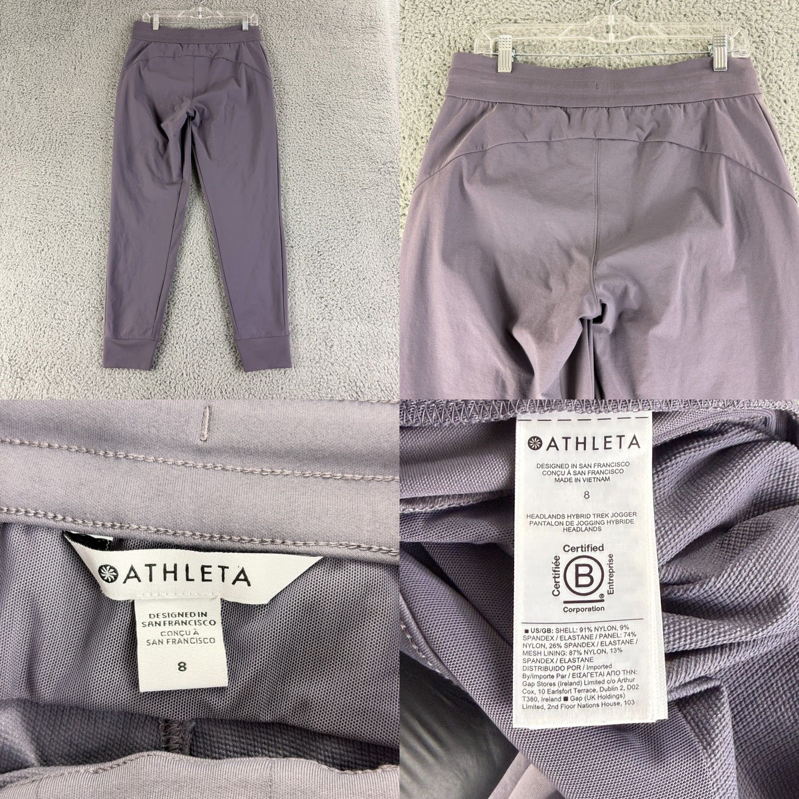 Athleta Athleta Headlands Hybrid Trek Jogger Pants Womens Size 8 Lavender Pull On Gym Size 30" / US 8 / IT 44 - 8 Thumbnail