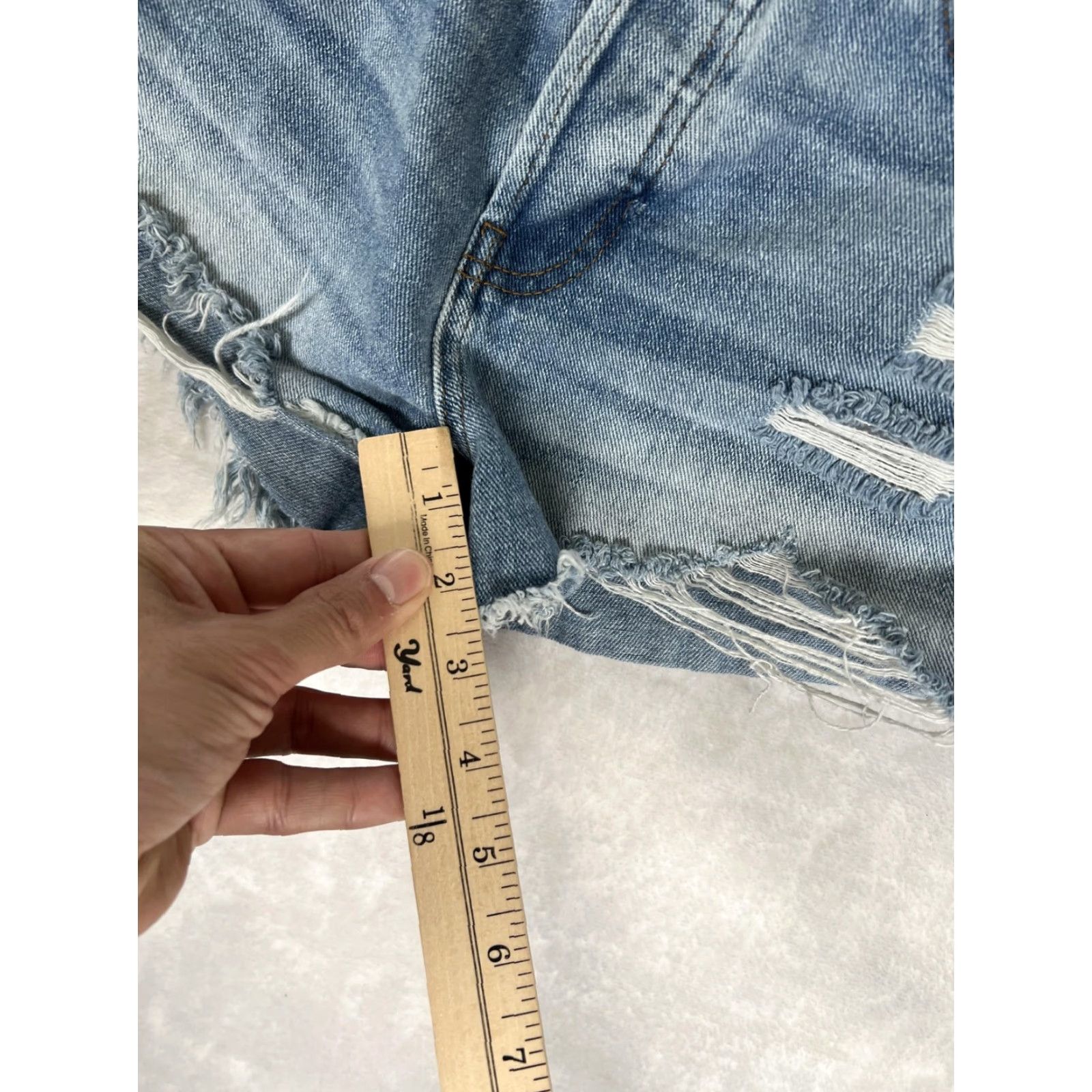 Pacsun VINTAGE PacSun Womens Denim Shorts 25 Blue High Rise Distressed Cutoff Frayed Size 42" / US 20 - 3 Thumbnail