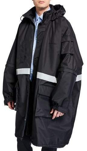 image of Balenciaga Reflective Padded Parka in Black, Men's (Size XL)