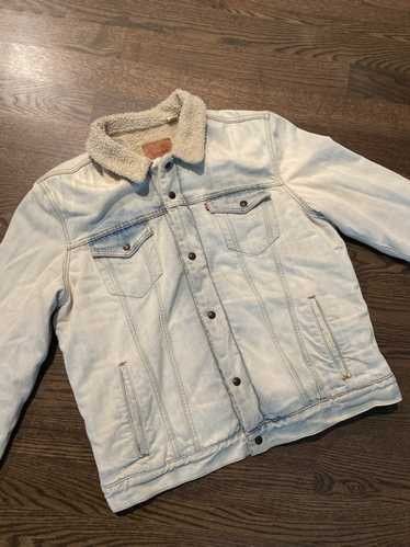 Levi's × Supreme Supreme Levi’s Bleached Sherpa Trucker Denim Jacket Size US XL / EU 56 / 4 - 2 Thumbnail