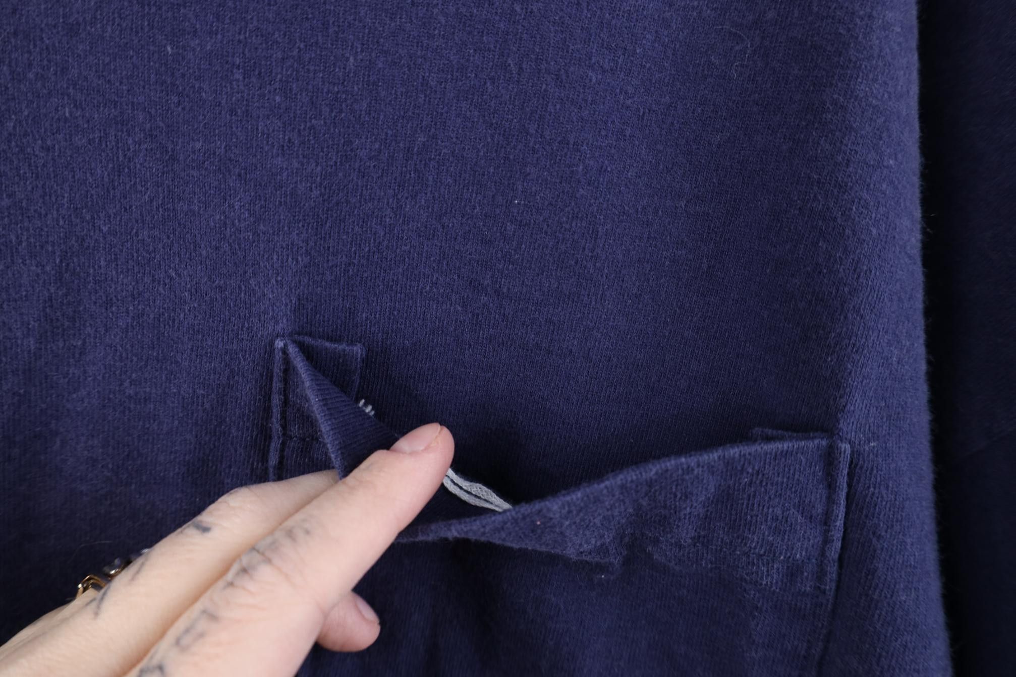 Vintage Vintage 90s Streetwear Heavyweight Pocket T-Shirt Blue Size US XXL / EU 58 / 5 - 4 Thumbnail