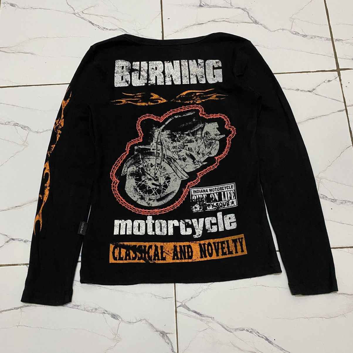 If Six Was Nine 2000s Jeffy Sour “Indiana Motorcycle” Longsleeve Size M / US 6-8 / IT 42-44 - 4 Thumbnail
