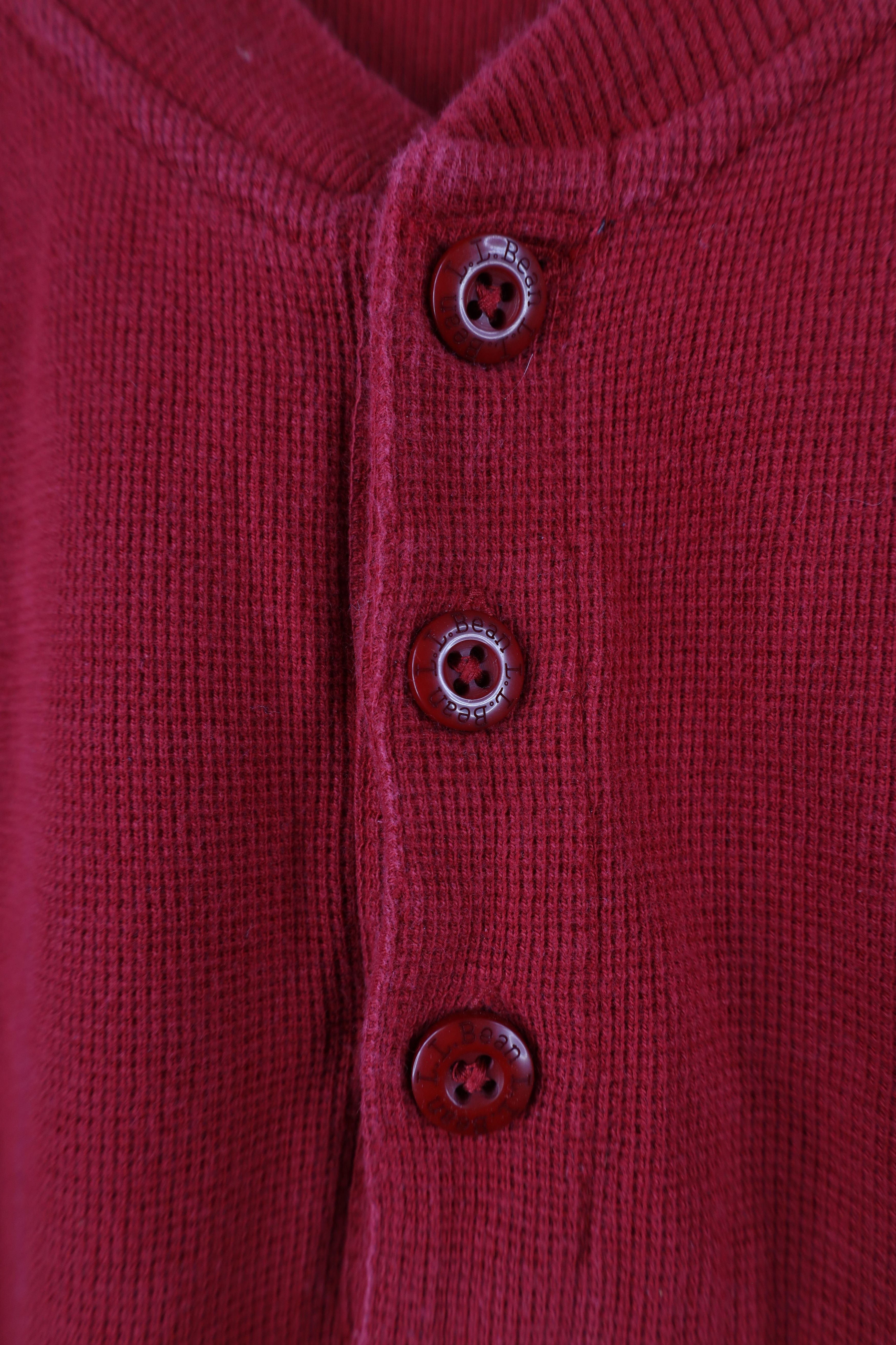L.L. Bean × Vintage Vintage LL Bean Waffle Knit Long Sleeve Henley T-Shirt Size US L / EU 52-54 / 3 - 4 Thumbnail