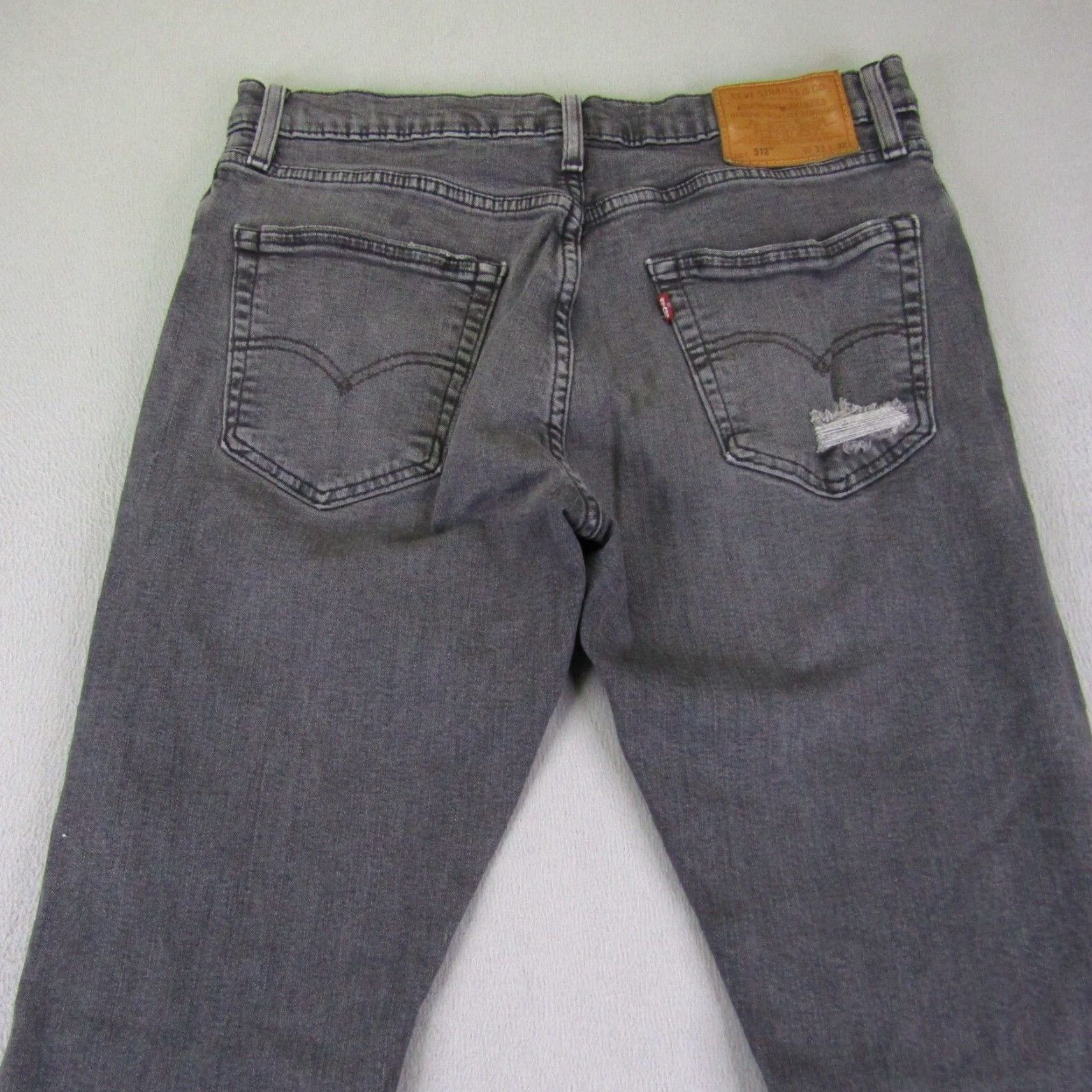 Levi's Levi's Jeans Mens 33x32 Gray Denim 502 Slim Tapered Distressed Flex Classic Outdoor Mens Size US 33 - 5 Thumbnail