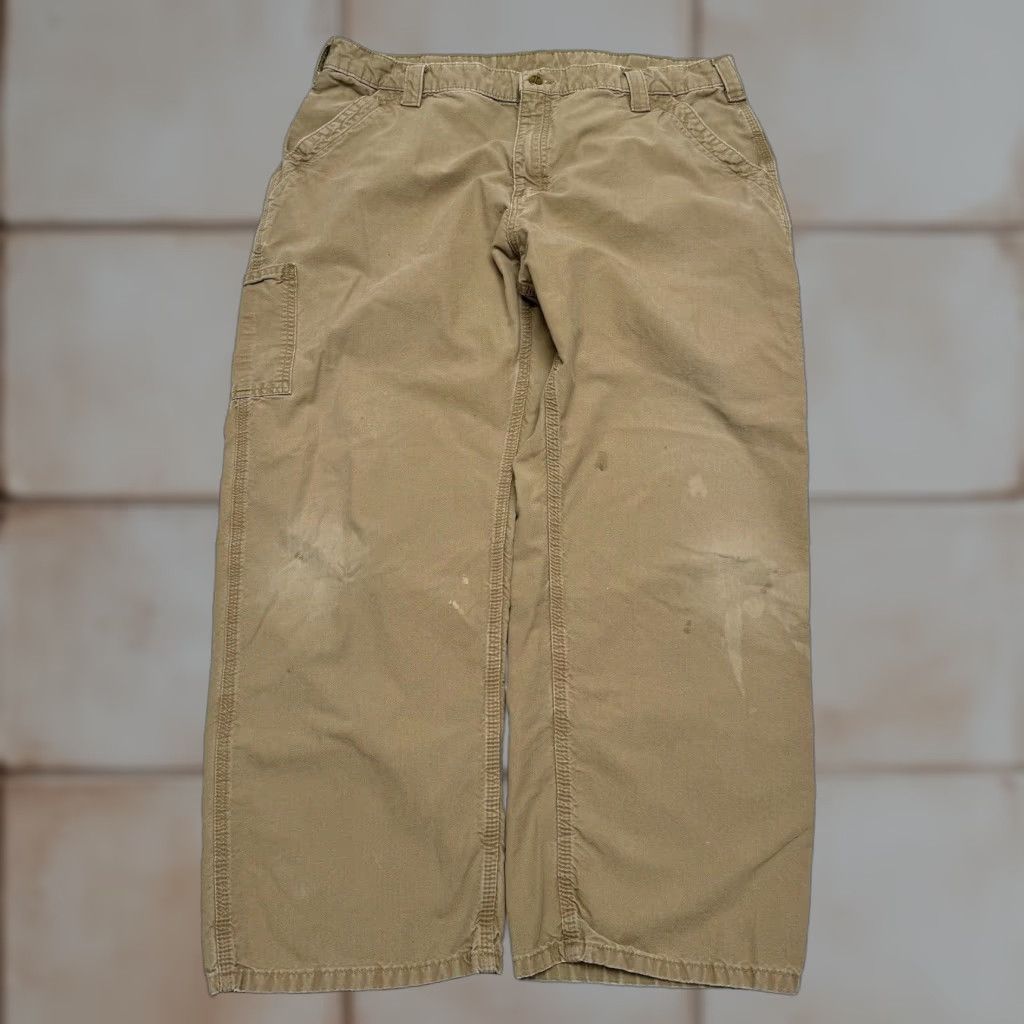 Carhartt Carhartt Carpenter Pants Work Wear Brown Distressed Men 40x30 DKH B151 Style Brown? Size US 40 / EU 56 - 1 Thumbnail