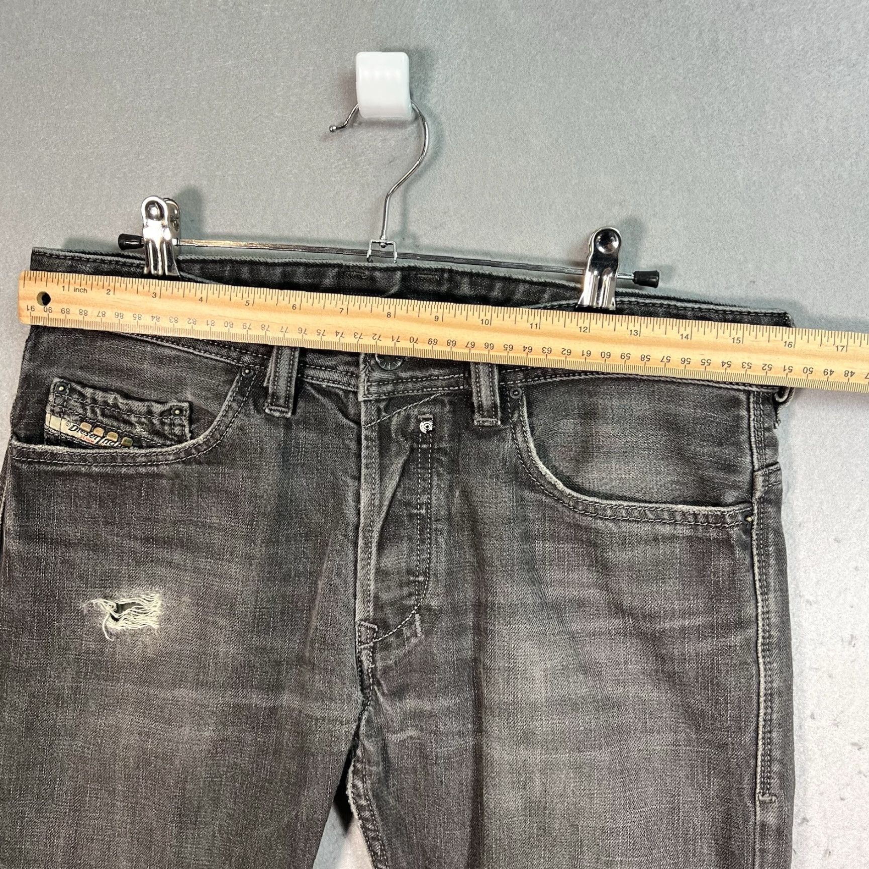 Diesel Diesel Jeans Slim Straight 29x32 Dark Gray Safado Mens Italy Size US 29 - 3 Thumbnail