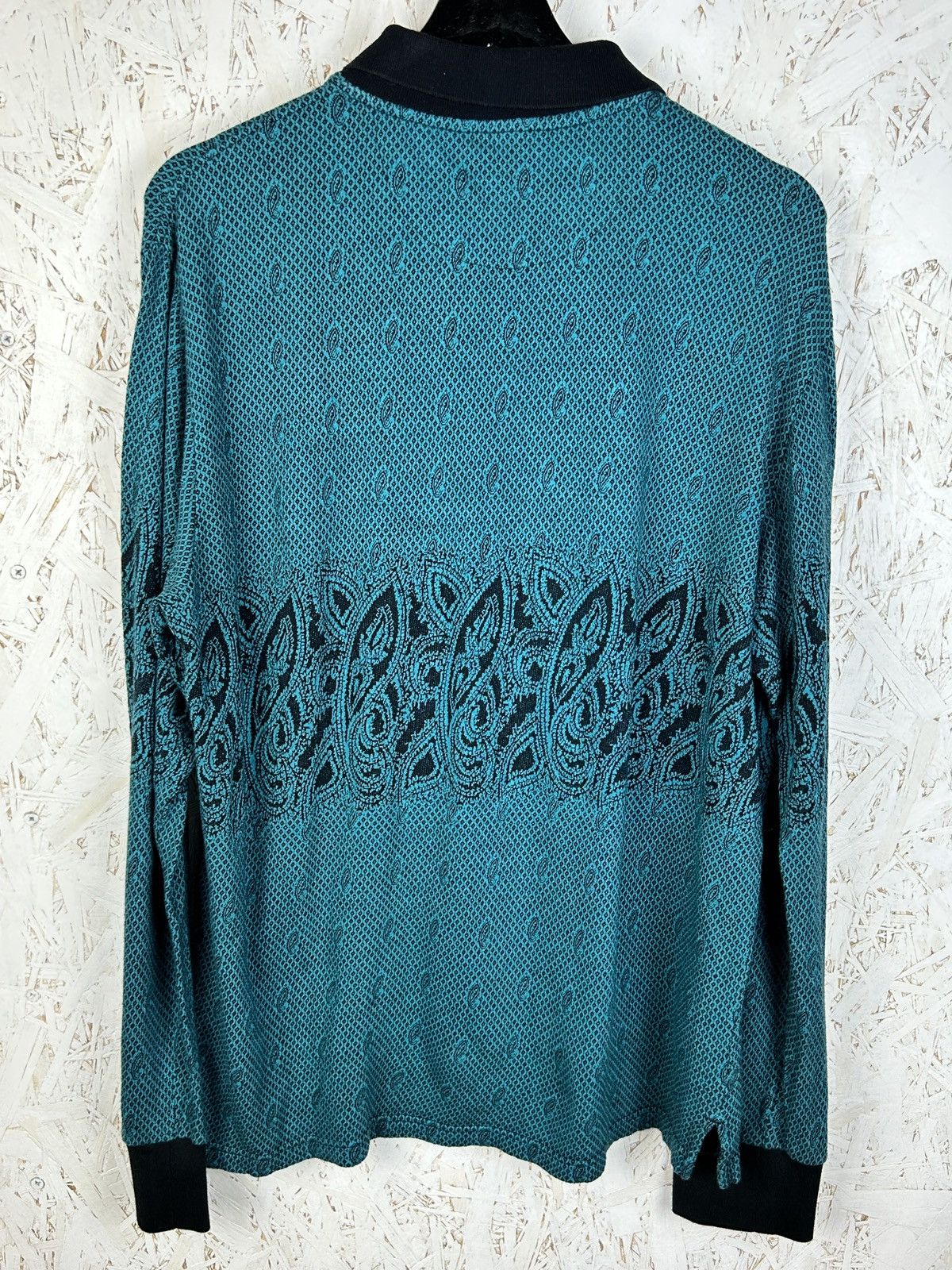 Supreme Supreme FW16 Paisley Blue Knit Collared Long Sleeve L Size US L / EU 52-54 / 3 - 6 Thumbnail