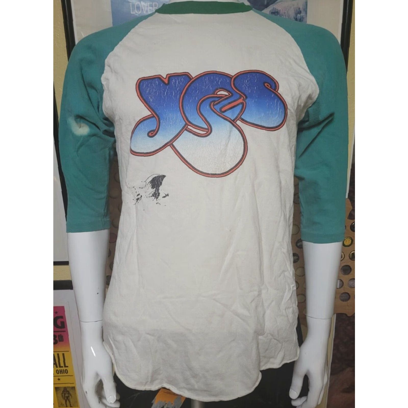 Vintage VINTAGE Yes Band Raglan Jersey T Shirt Medium White 70s 80s Prog Rock RARE Concert Size US M / EU 48-50 / 2 - 2 Thumbnail