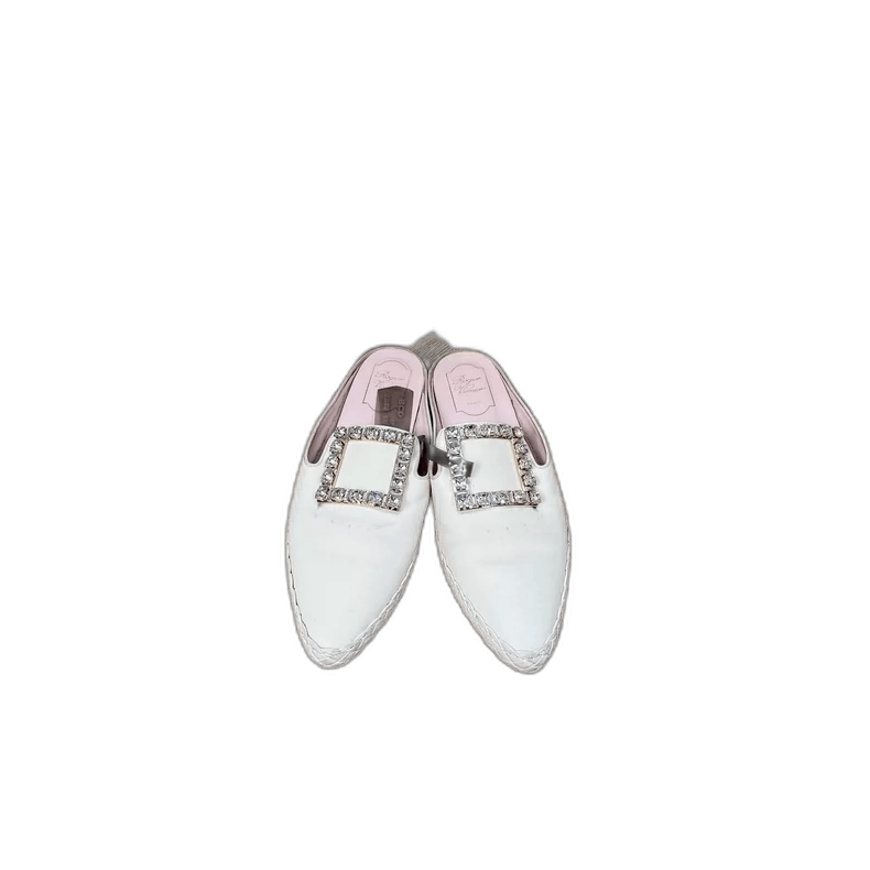 Roger Vivier Roger Vivier White Gem Slide Mule Shoes Size US 8.5 / EU 41-42 - 1 Thumbnail