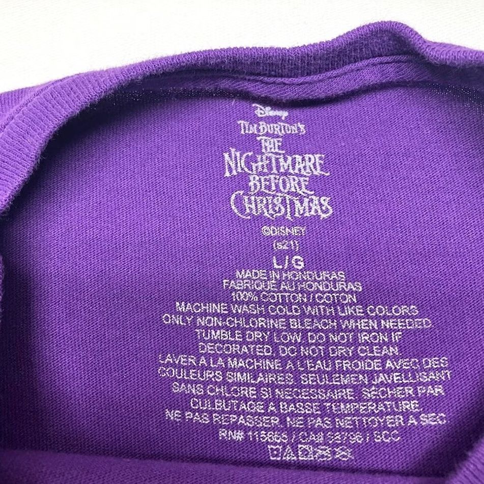 Disney Nightmare Before Christmas Disney Follow The Moonlight T Shirt Long Sleeve L Purple Mens Size US L / EU 52-54 / 3 - 3 Thumbnail