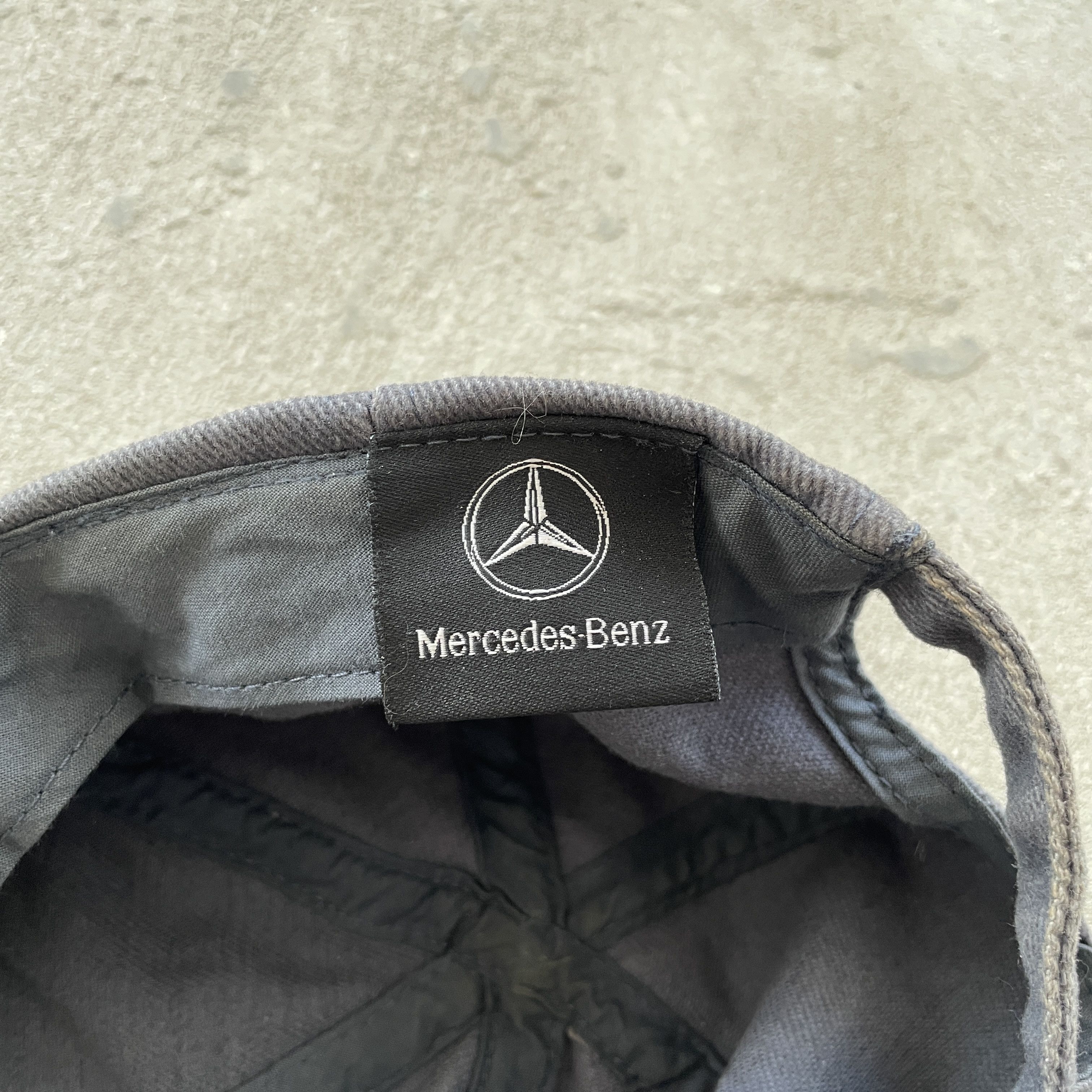 Mercedes-Benz Vintage Mercedes Benz Grey Suede Brim Logo Hat Strapback Cap Size ONE SIZE - 5 Thumbnail