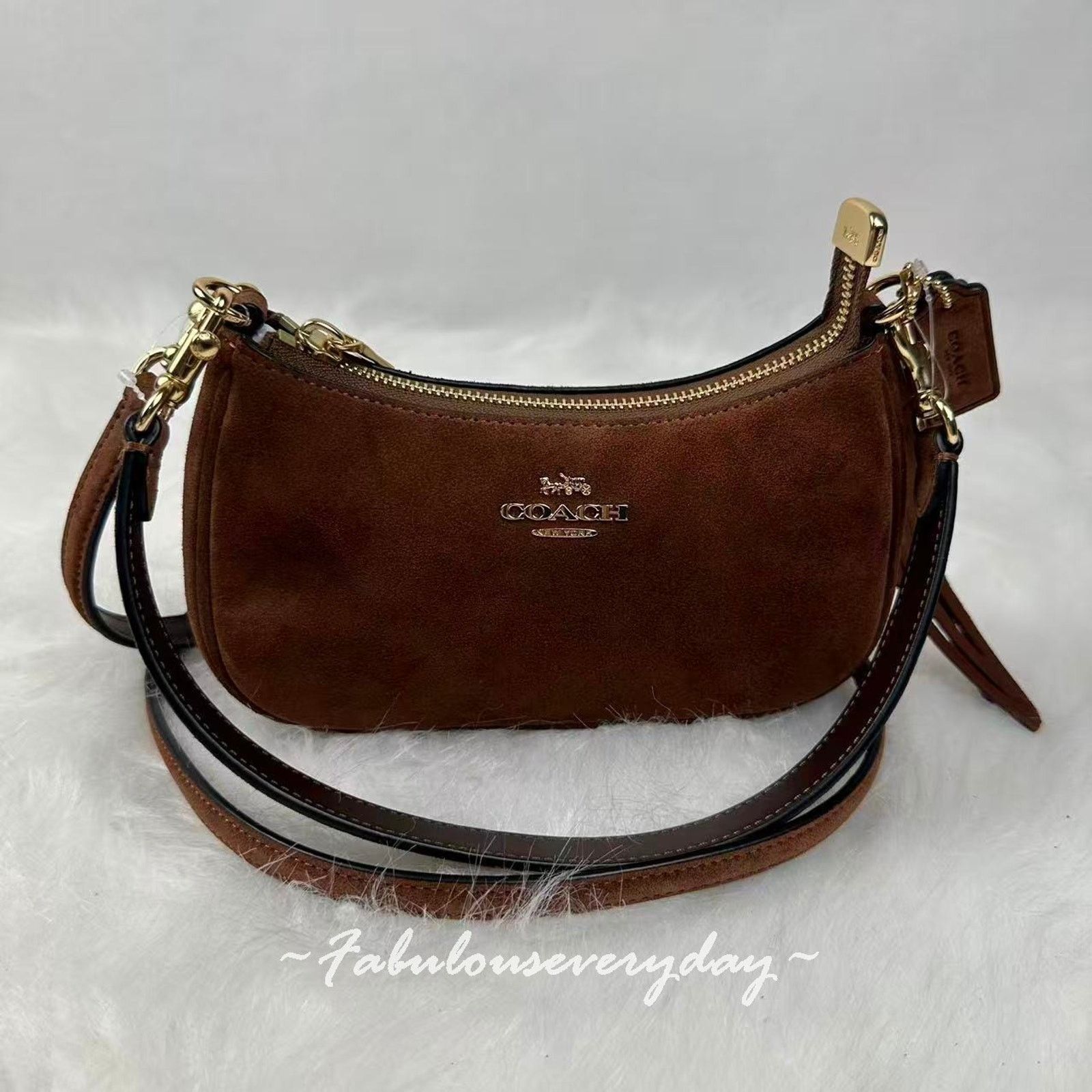 Coach Coach Teri Mini Crossbody/Shoulder Suede/Gold/Vintage Brown Size ONE SIZE - 2 Thumbnail
