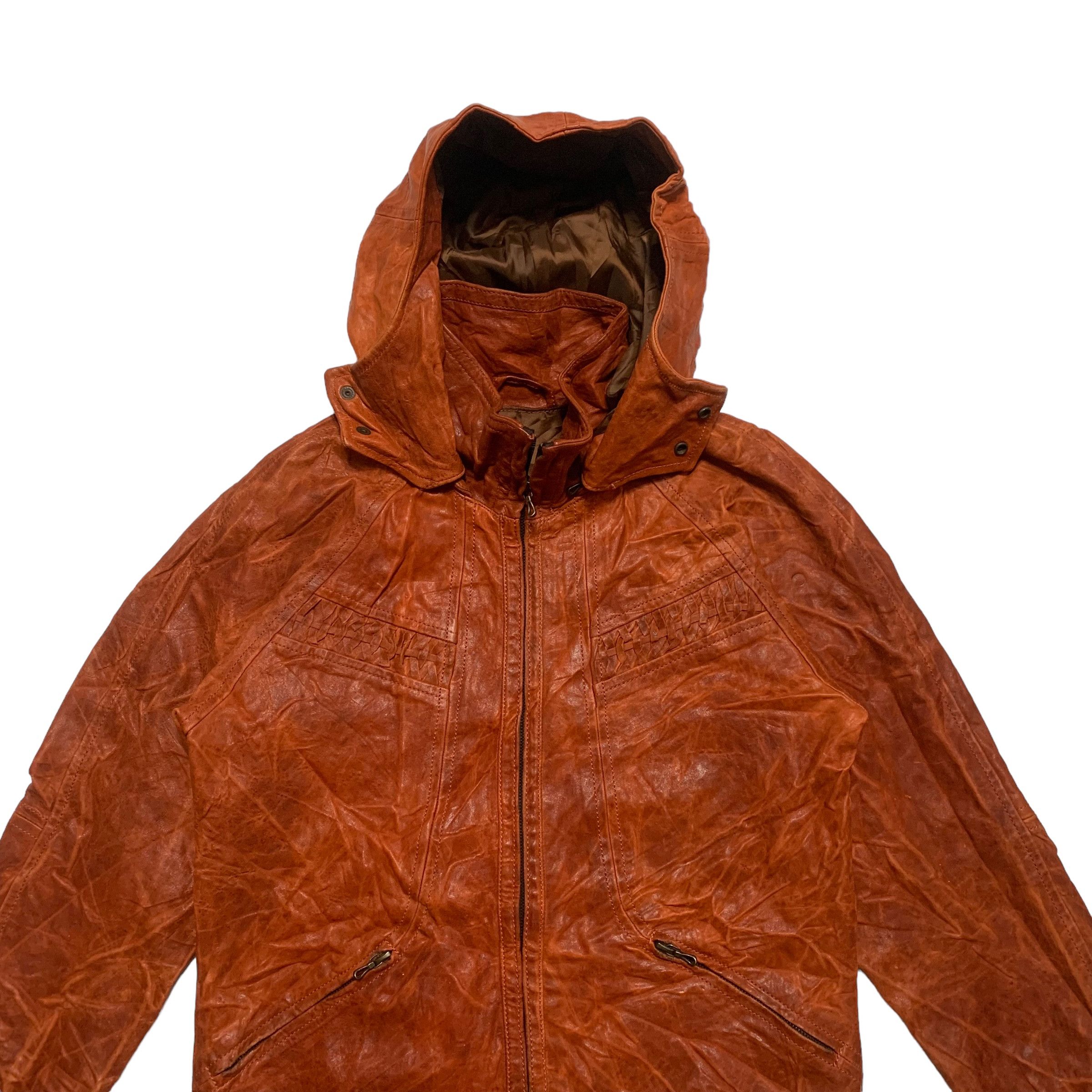 Iroquois Japan Iroquois Hooded Leather Jacket Size US S / EU 44-46 / 1 - 3 Thumbnail