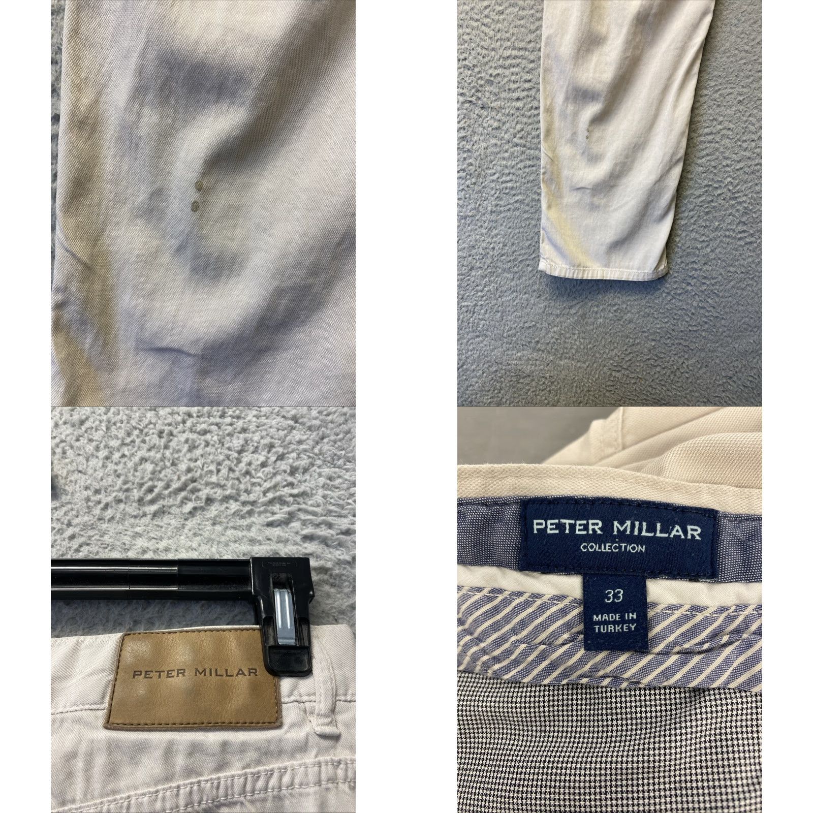 Peter Millar PETER MILLAR Mens Pants 33 X 32 Ivory Golf 5-Pocket Khakis Modern Classic Fit Mens Size US 33 - 8 Thumbnail