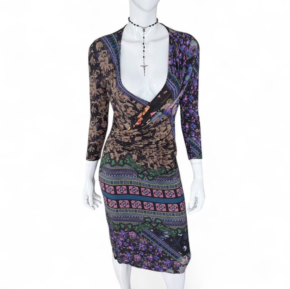 Etro Archival ETRO Milano Jersey Wrap Dress - Italian Luxury Size M / US 6-8 / IT 42-44 - 1 Thumbnail