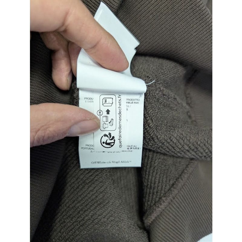 Off-White o1rshd1 Logo Skate Hoodie in Chocolate / White Size US M / EU 48-50 / 2 - 21 Thumbnail