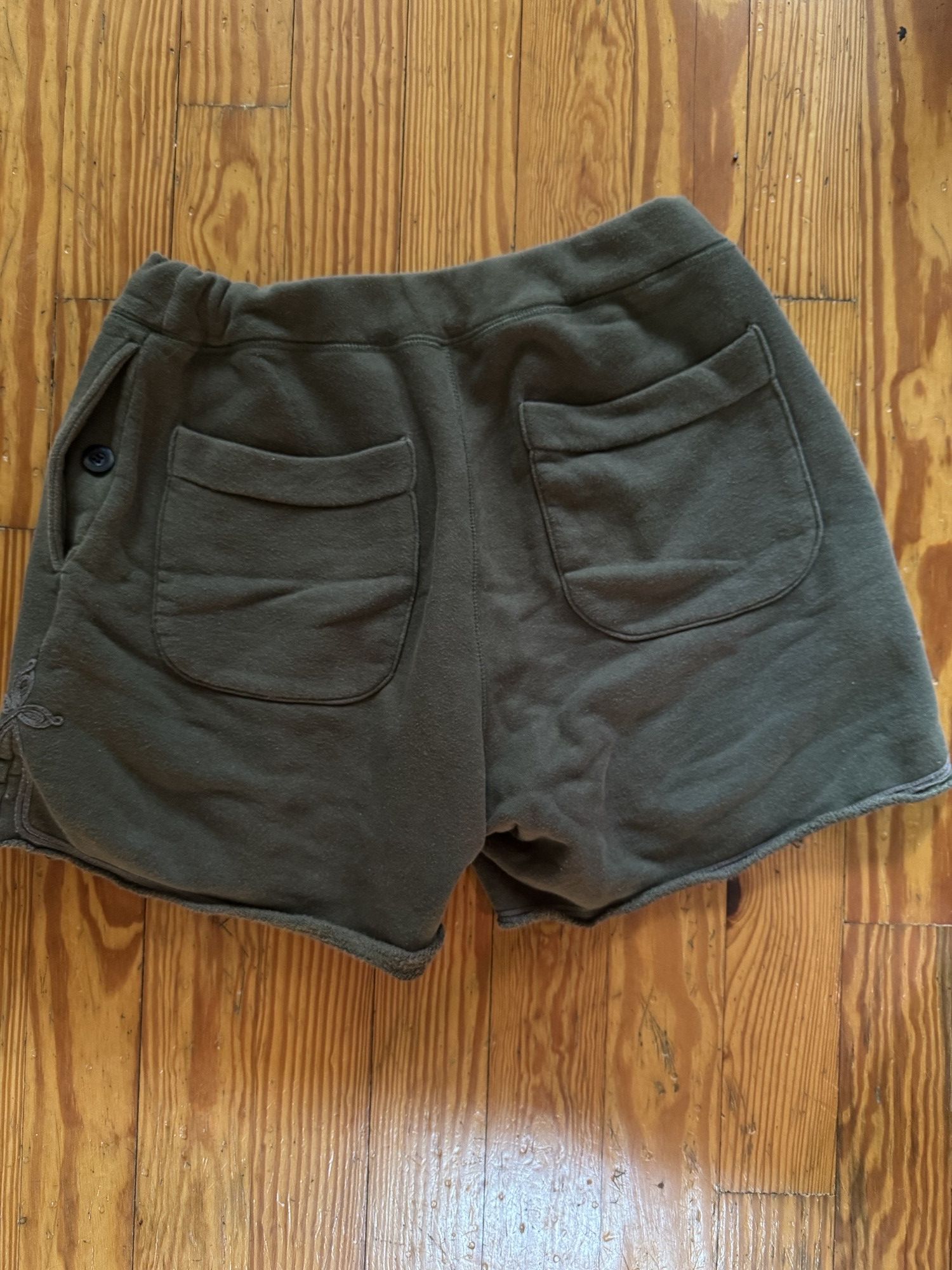 Undercover Undercover SS13 Forest Green Embroidered Drawstring Shorts Size US 32 / EU 48 - 2 Thumbnail