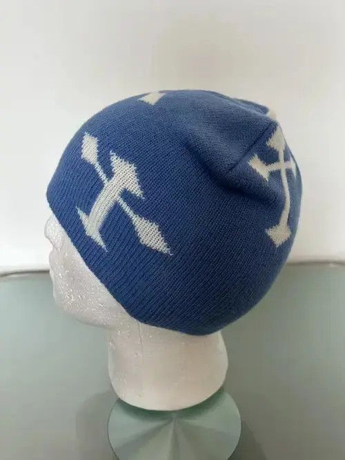 Handmade × Japanese Brand Gothic Cross Beanie (sky blue) Size ONE SIZE - 4 Thumbnail