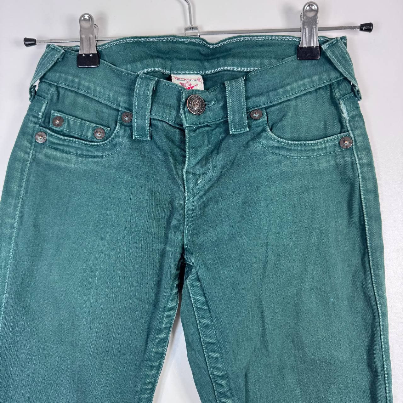 True Religion True Religion Womens Skinny Jeans Green Stretch USA Made 24 Size 24" / US 00 / IT 34 - 2 Thumbnail