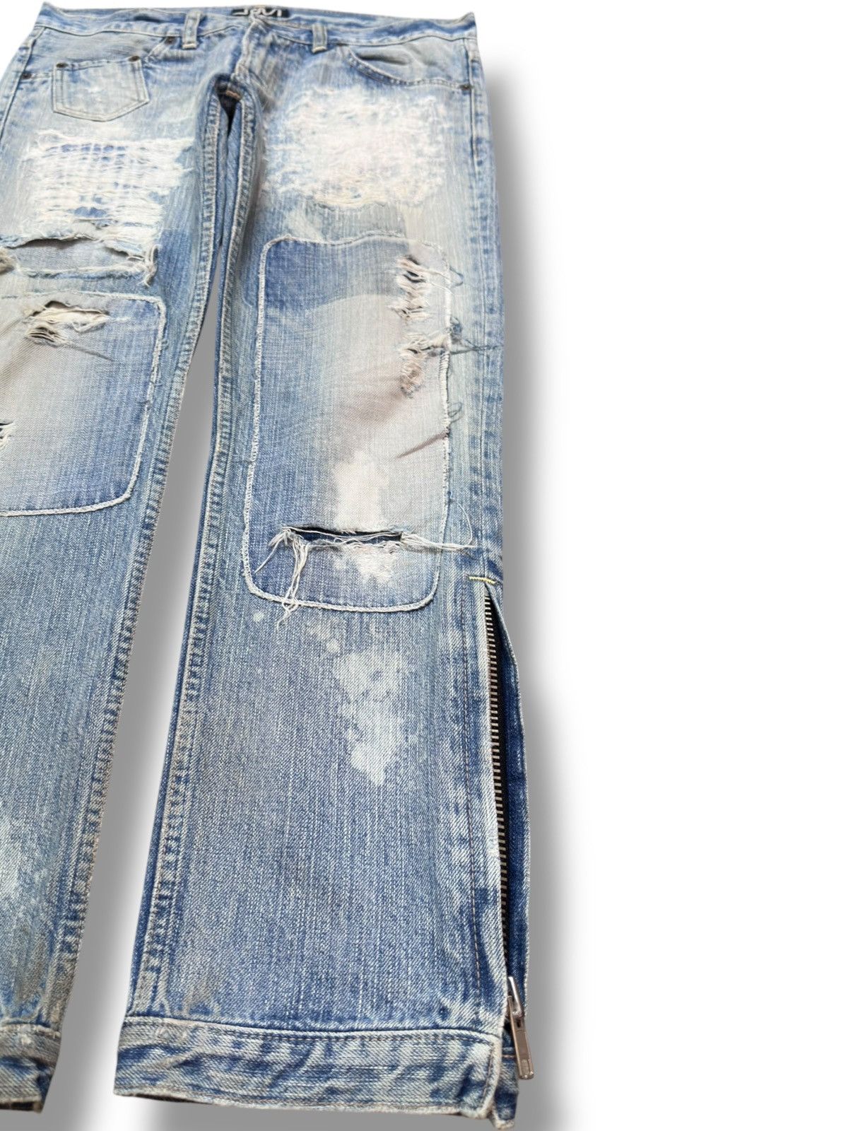 Hysteric Glamour Vintage RNA.Inc Ripped Grunge Zipper Leg Distressed Denim Size US 31 - 4 Thumbnail