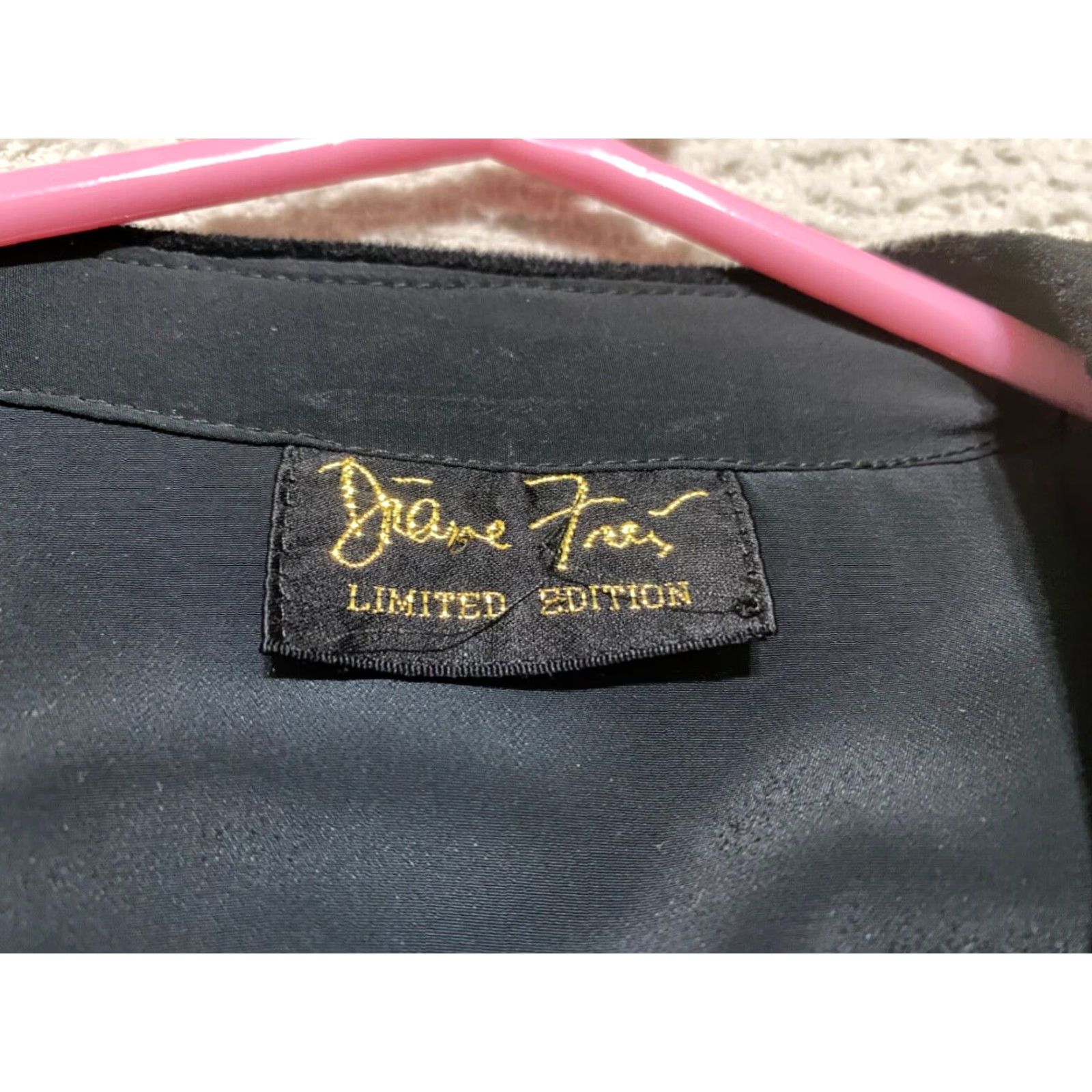 Velvet VINTAGE Diane Freis Womens Large Jacket Black Floral Velvet Burnout Open Front Jacket Size L / US 10 / IT 46 - 5 Thumbnail