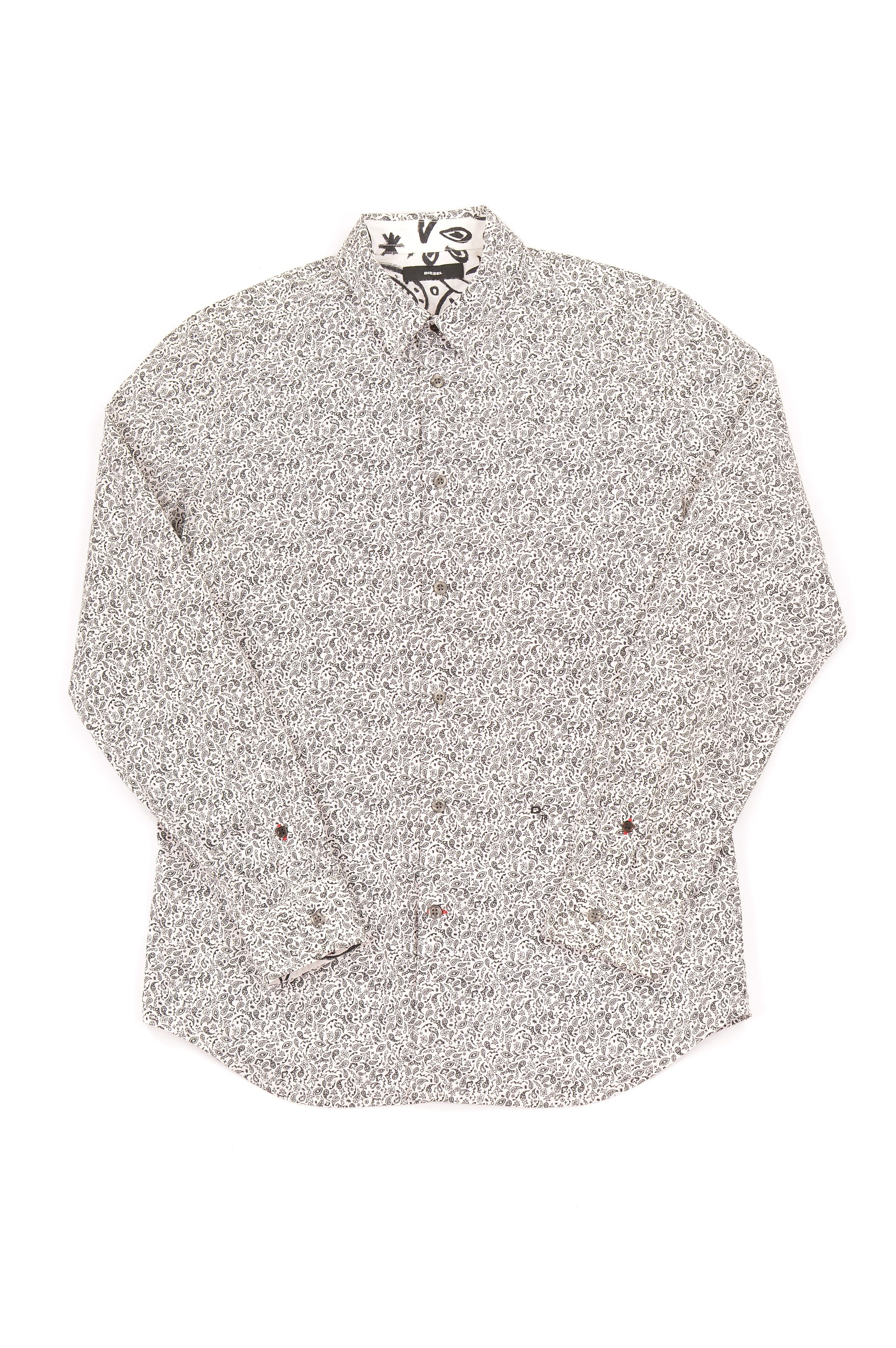Diesel Diesel Paisley Black/White Long Sleeve Button Shirt Size US M / EU 48-50 / 2 - 1 Thumbnail