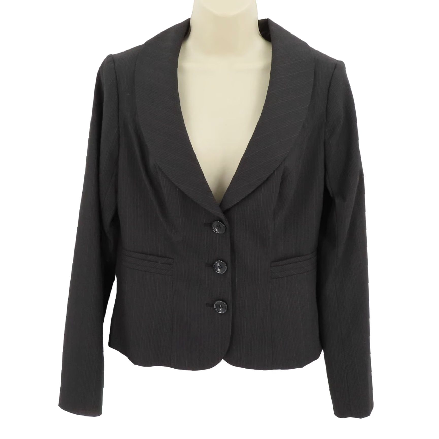 Vintage The Limited Womens 4 Black Gray Striped 3 Button Blazer Suit Jacket NEW No Tags Size S / US 4 / IT 40 - 2 Thumbnail